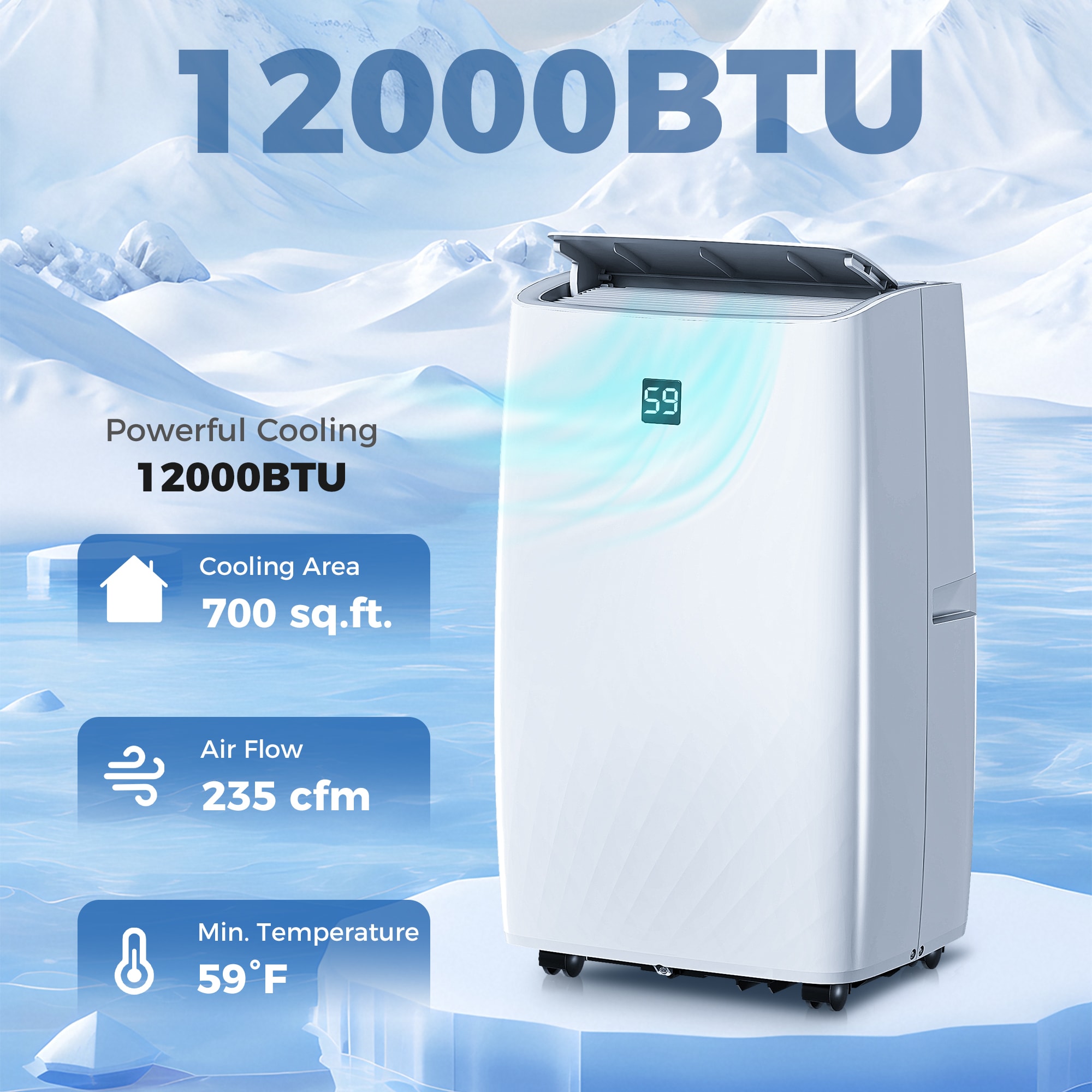HomCom 823-069V81WT Portable-Air-Conditioners - View #2