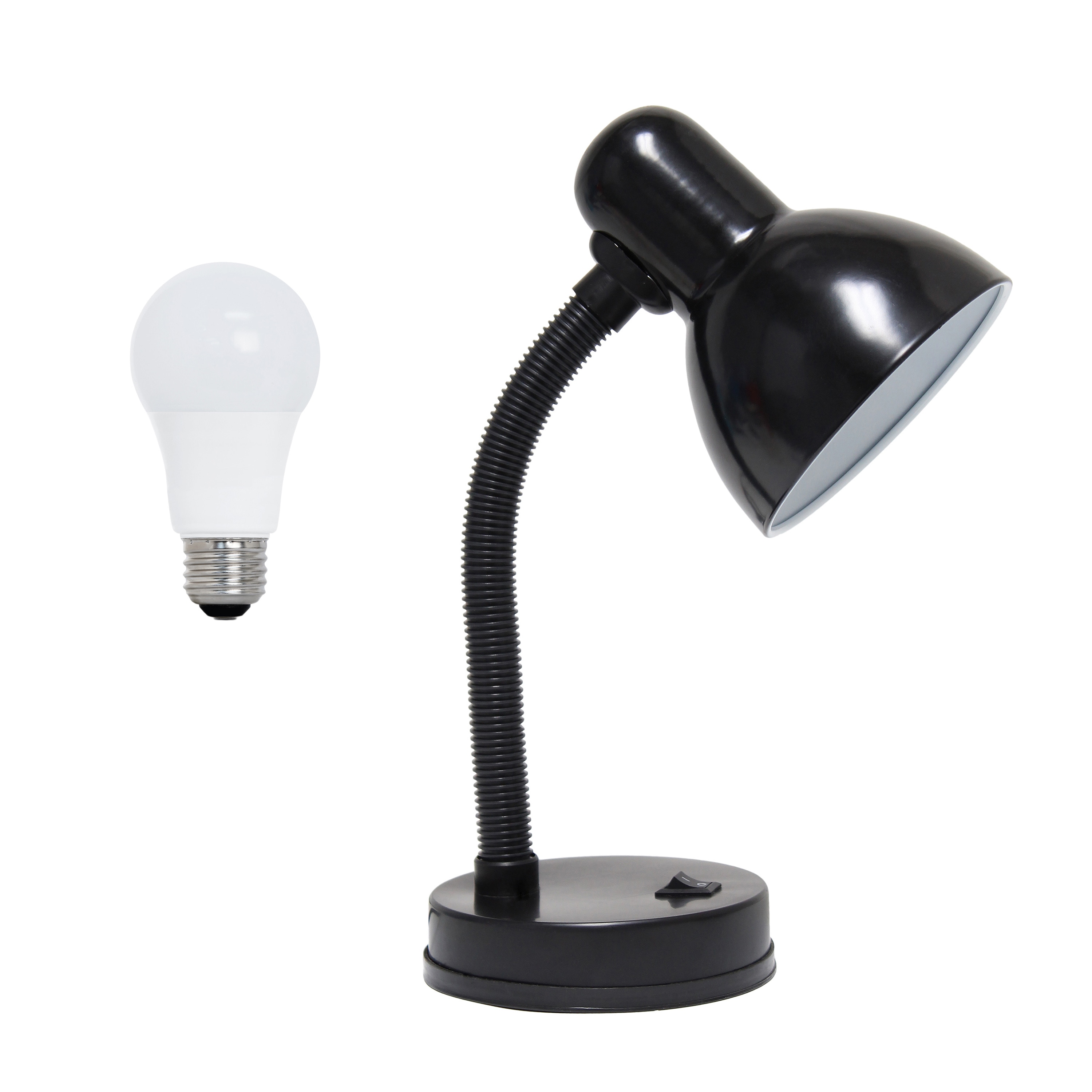 Creekwood Home CWD-1000-BK-LB Essentix 14.25-in Black Standard Desk Lamp with Metal Shade