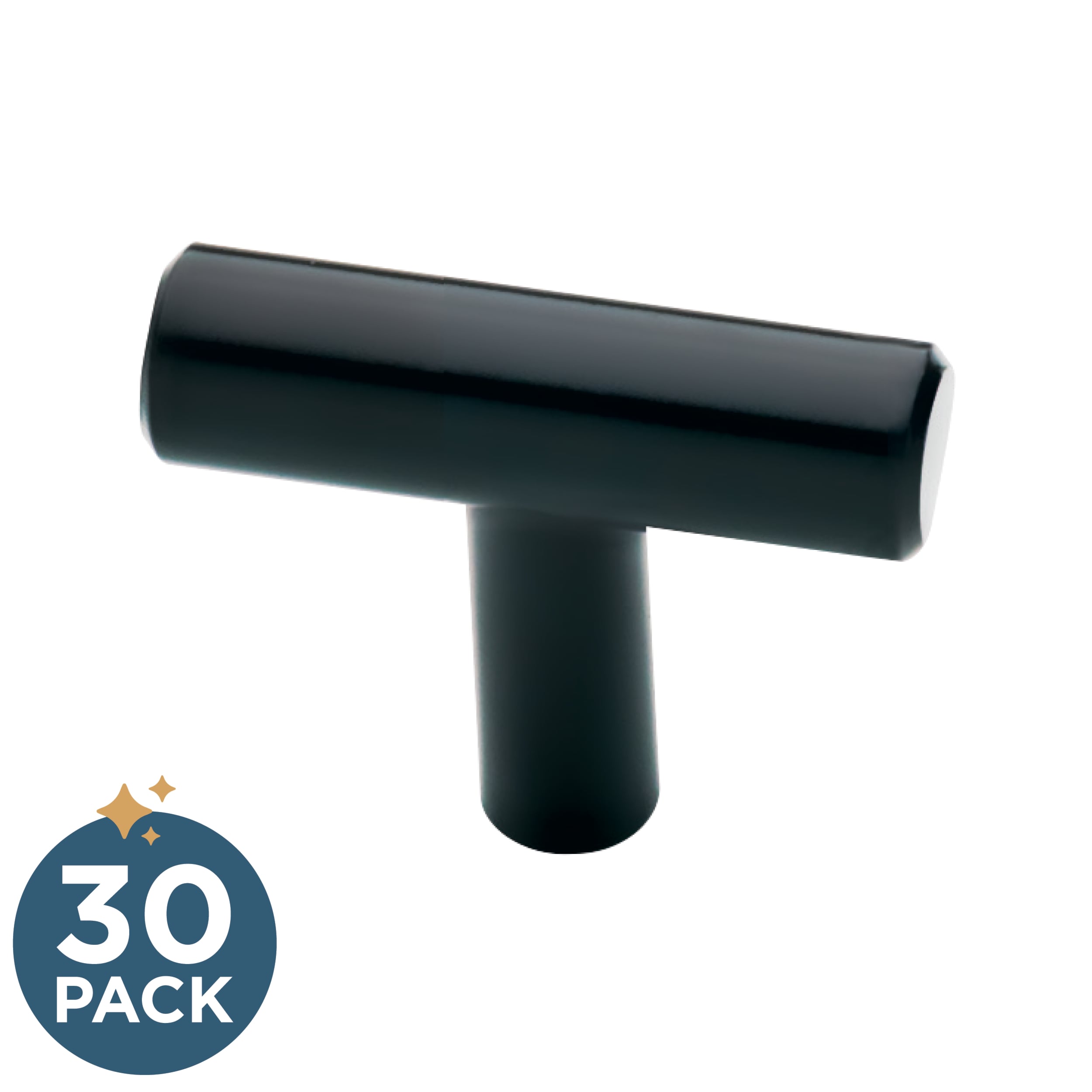 Franklin Brass P46643K-FB-B2 Simple Bar 1-1/4-in Matte Black Bar Modern Cabinet Knob 30 -Pack
