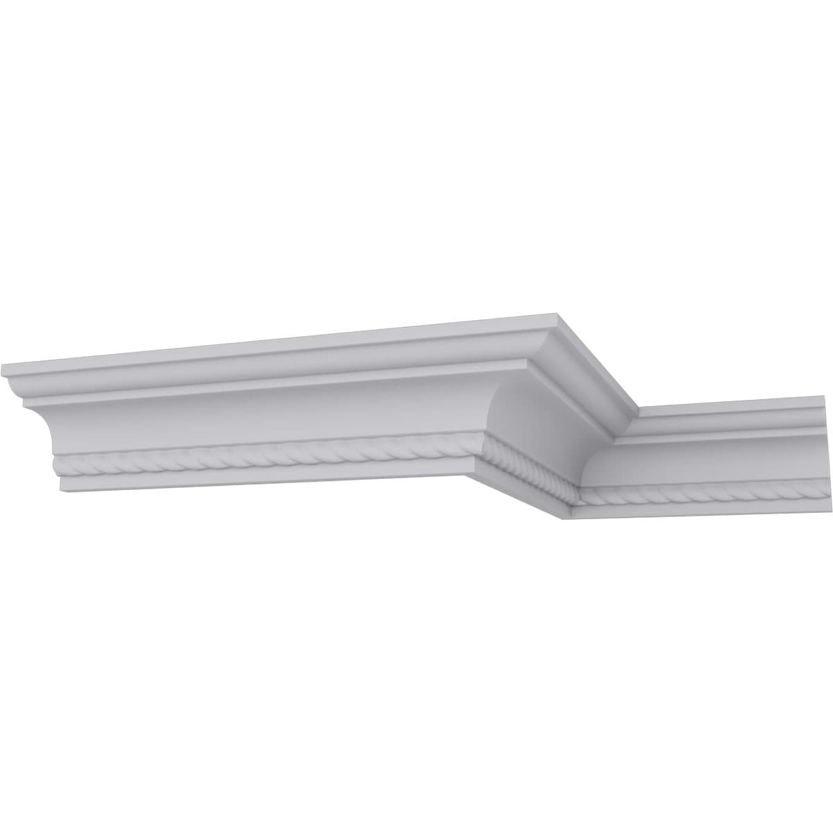Edinburgh Roped Crown Moulding in White Urethane