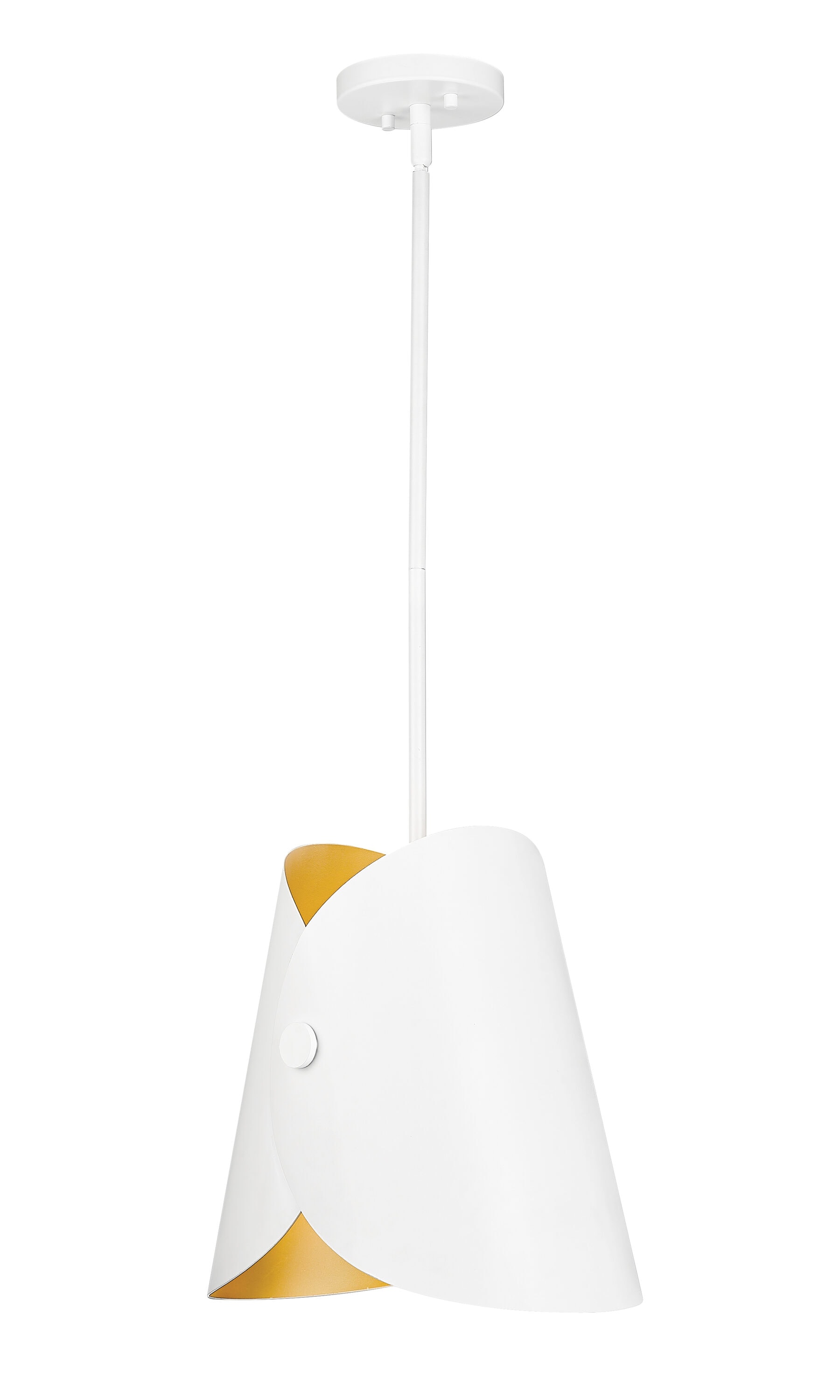 Z-Lite 1951P11-MW Salone 1 -Light Matte White Transitional Geometric Hanging Pendant light