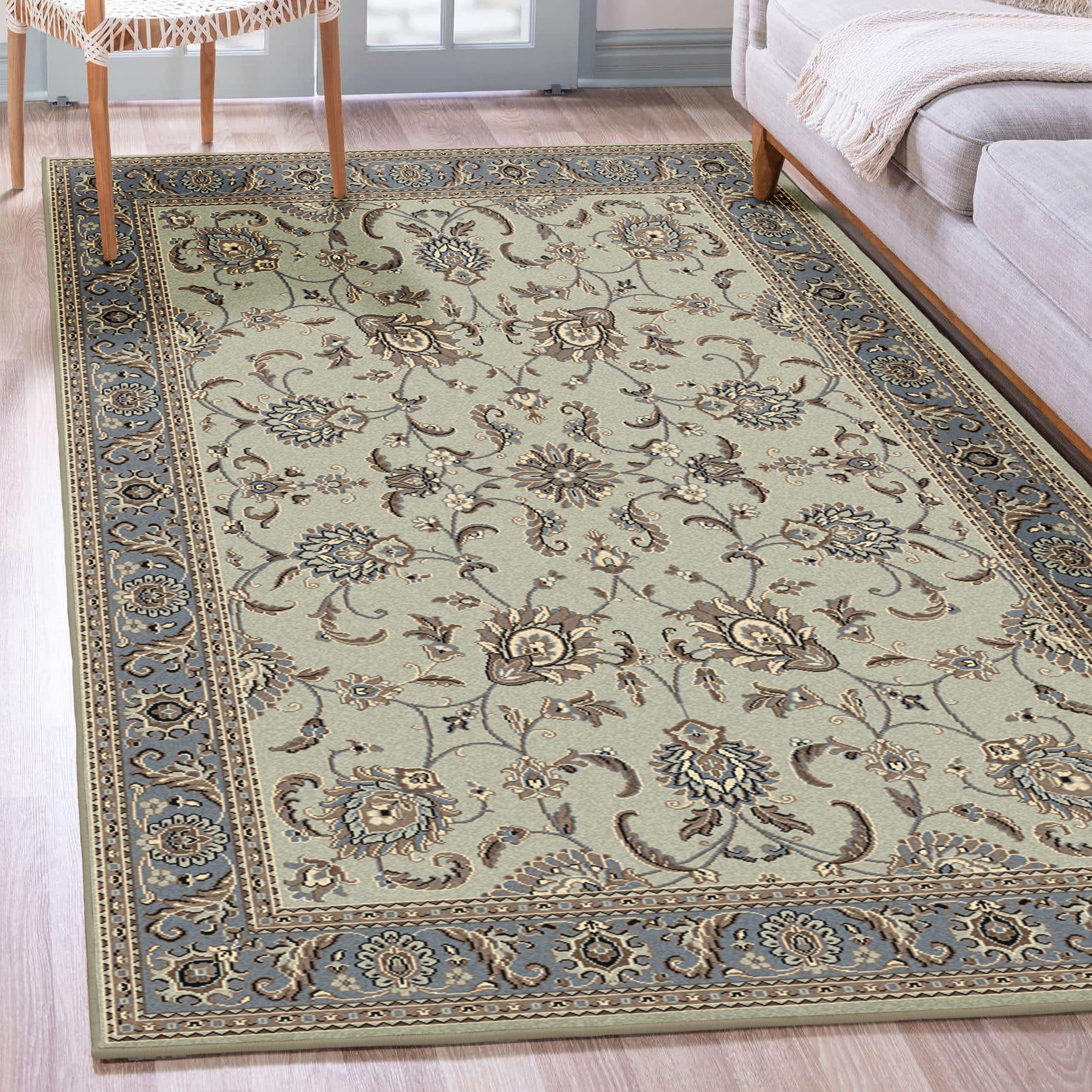 Radici USA 1426/0040/SOFTMINT Alba 3 x 5 (ft) Polypropylene Softmint Rectangular Indoor Floral/Botanical Oriental Area rug