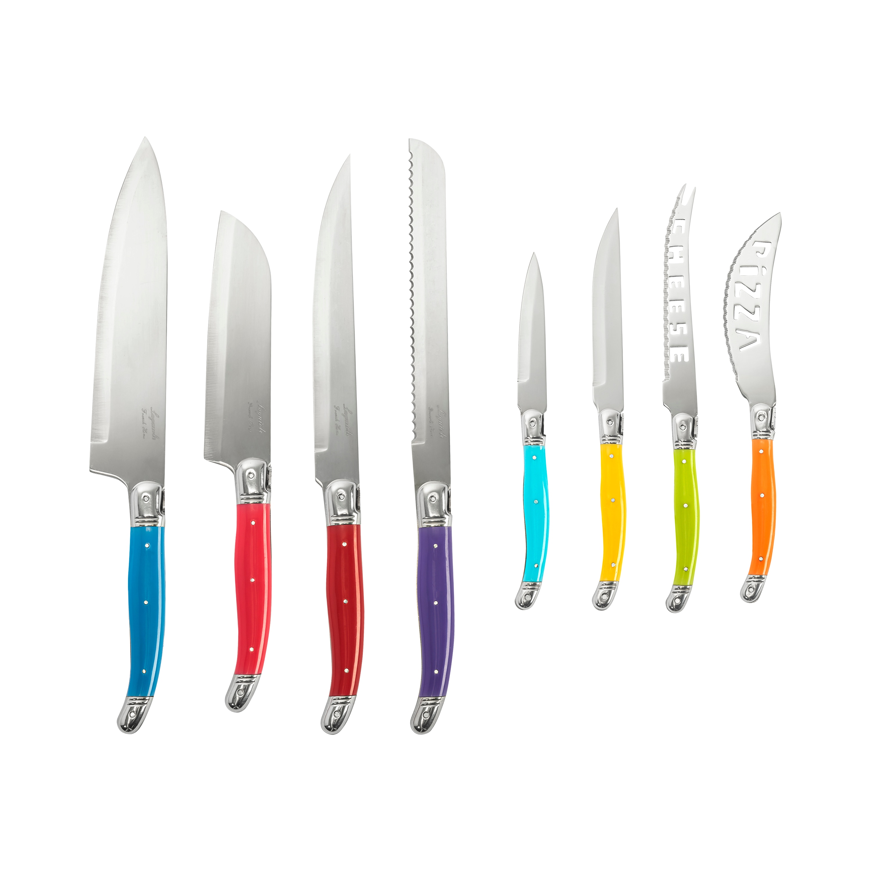 French Home Laguiole French Home Set of 8 Laguiole Steak Knives, Rainbow  Colors - Dishwasher Safe - Stainless Steel Blades - Elegant Design in the  Cutlery department at