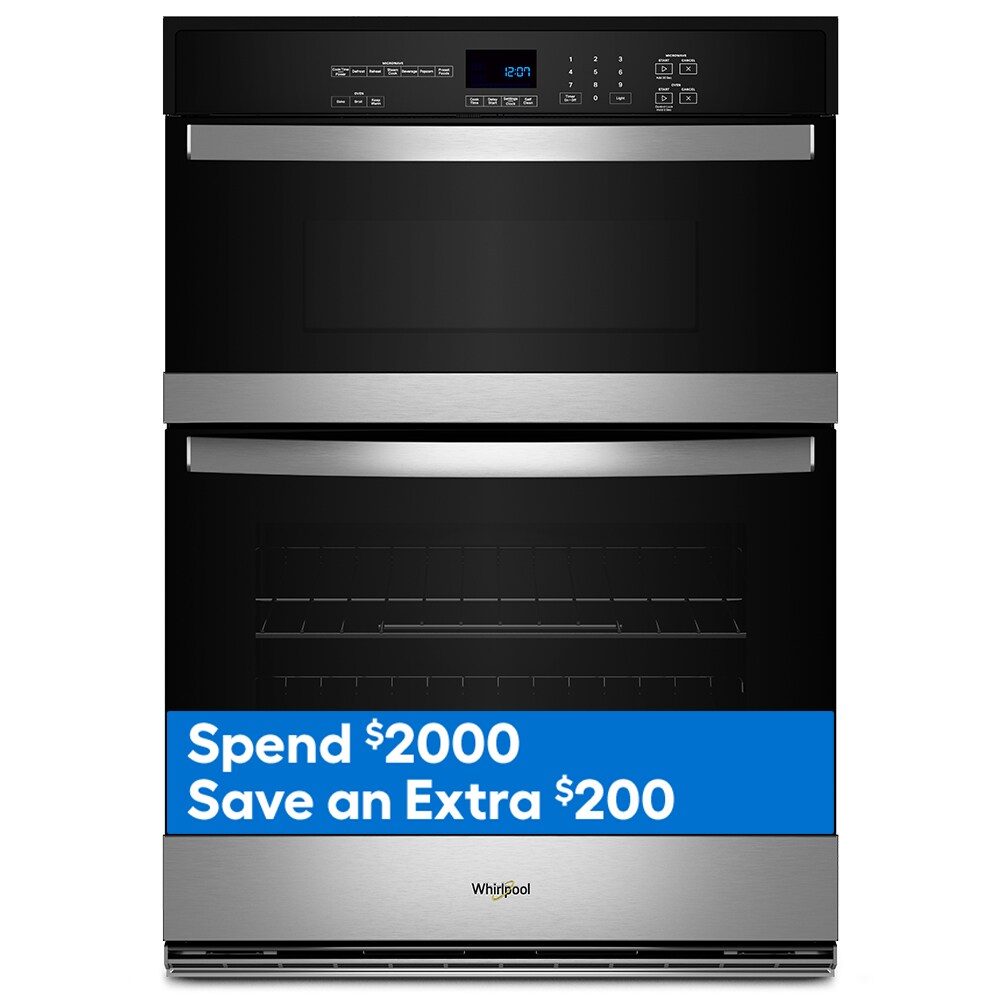 Whirlpool 30in Selfcleaning Microwave Wall Oven Combo (Stainless Steel) in the Microwave Wall