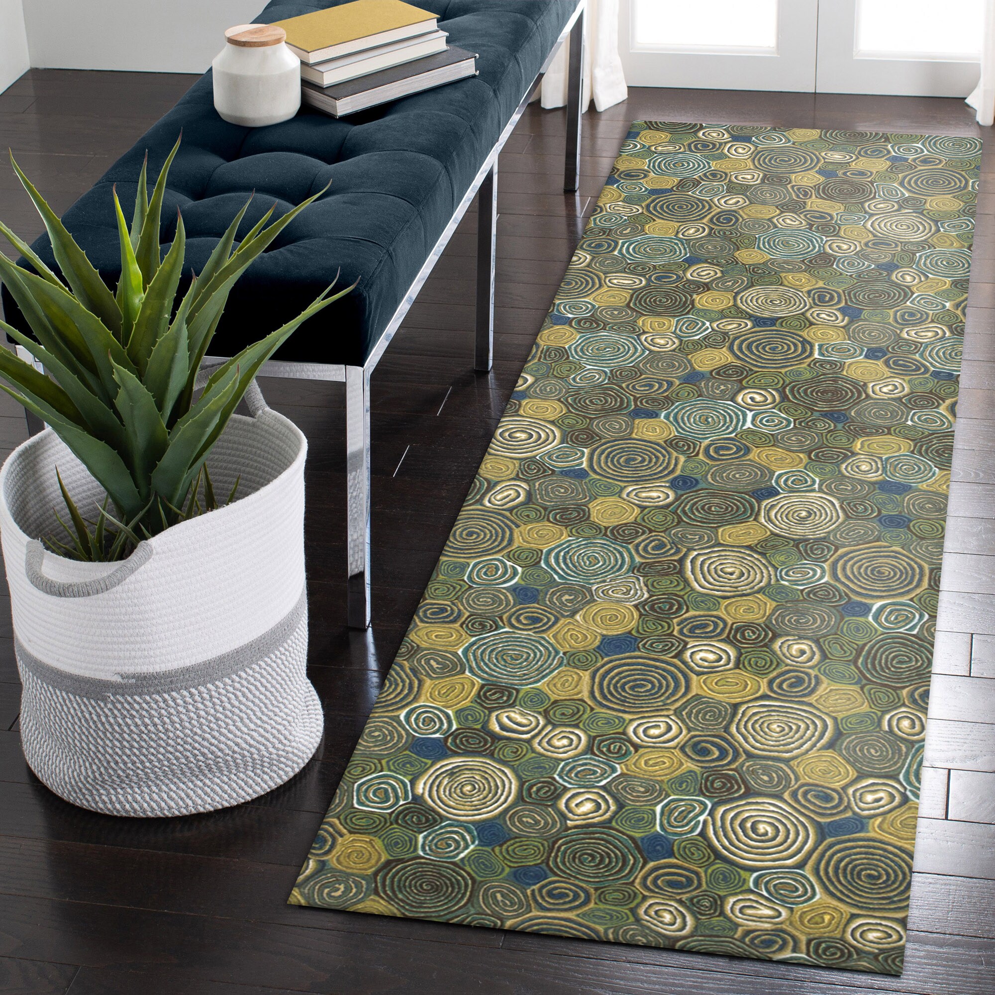 Liora Manne VEBR8310203 Visions III 2 x 8 (ft) Polyester Marina Rectangular Indoor/Outdoor Abstract Bohemian/Eclectic Runner rug