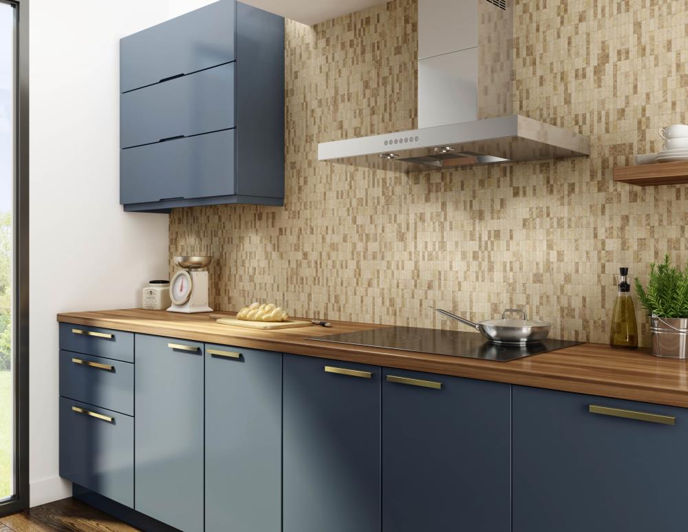 SpeedTiles USIS215-1/SAM Lynx Mixed Browns 4-in x 4-in Polished Linear Mosaic Wall Tile Sample