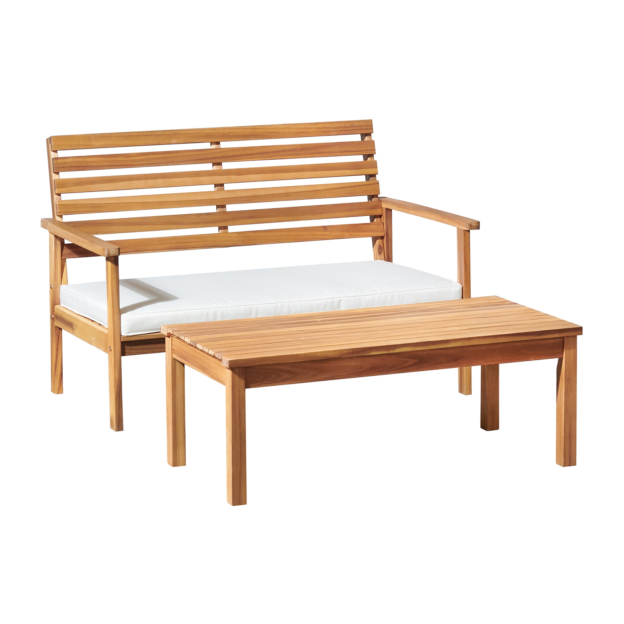Bejaarden strip sirene Alaterre Furniture Orwell 47-in W x 29-in H Natural Acacia Traditional  Bench in the Patio Benches department at Lowes.com