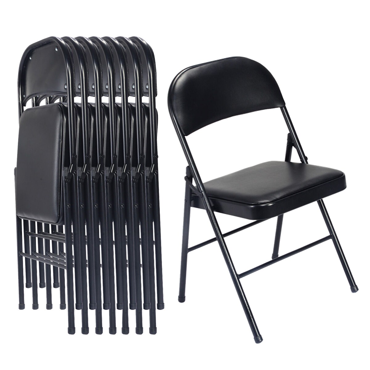 black folding chairs lowes