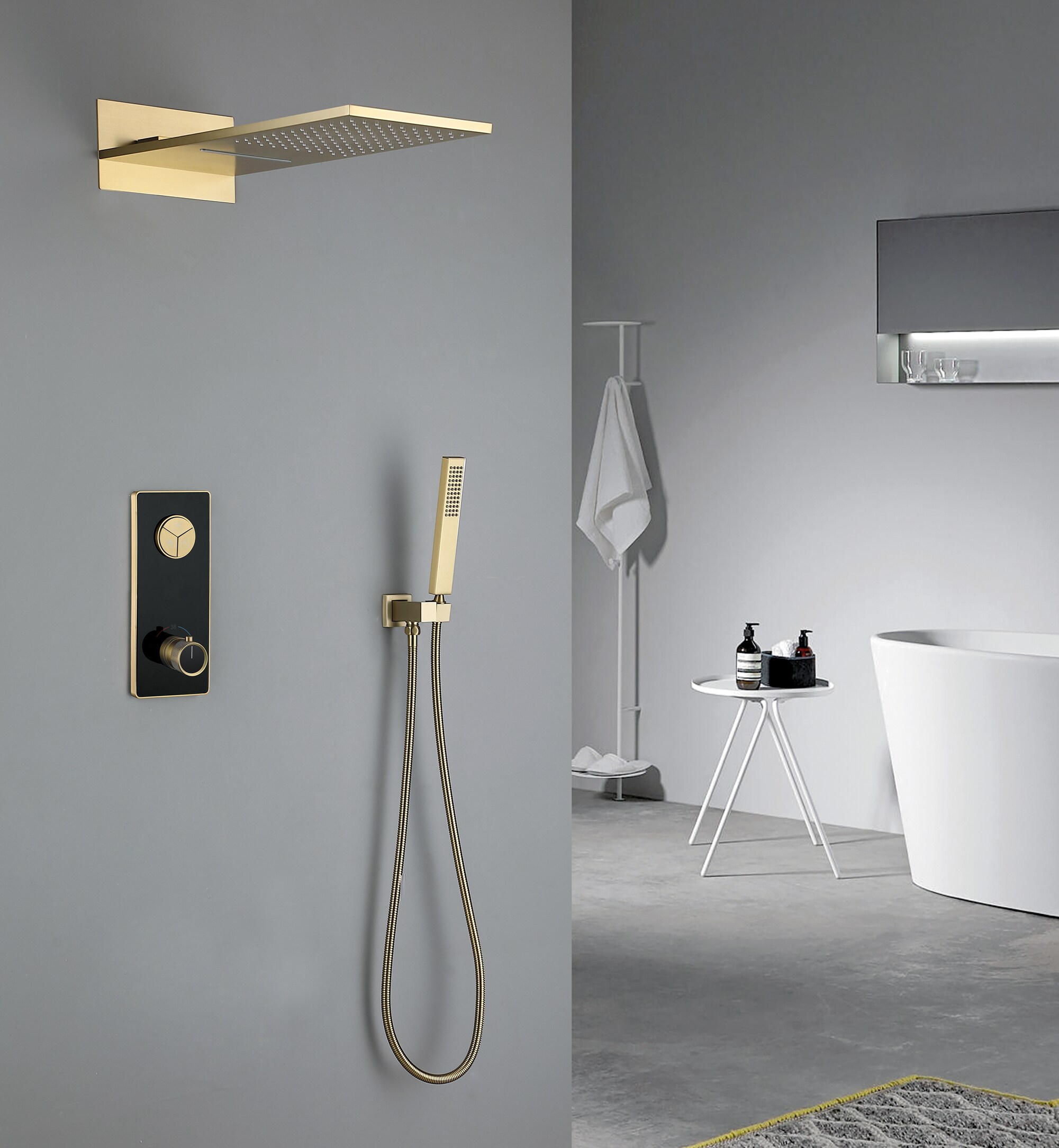 WELLFOR WB-SH010-BG Showerhead-Bar-Panels - View #3