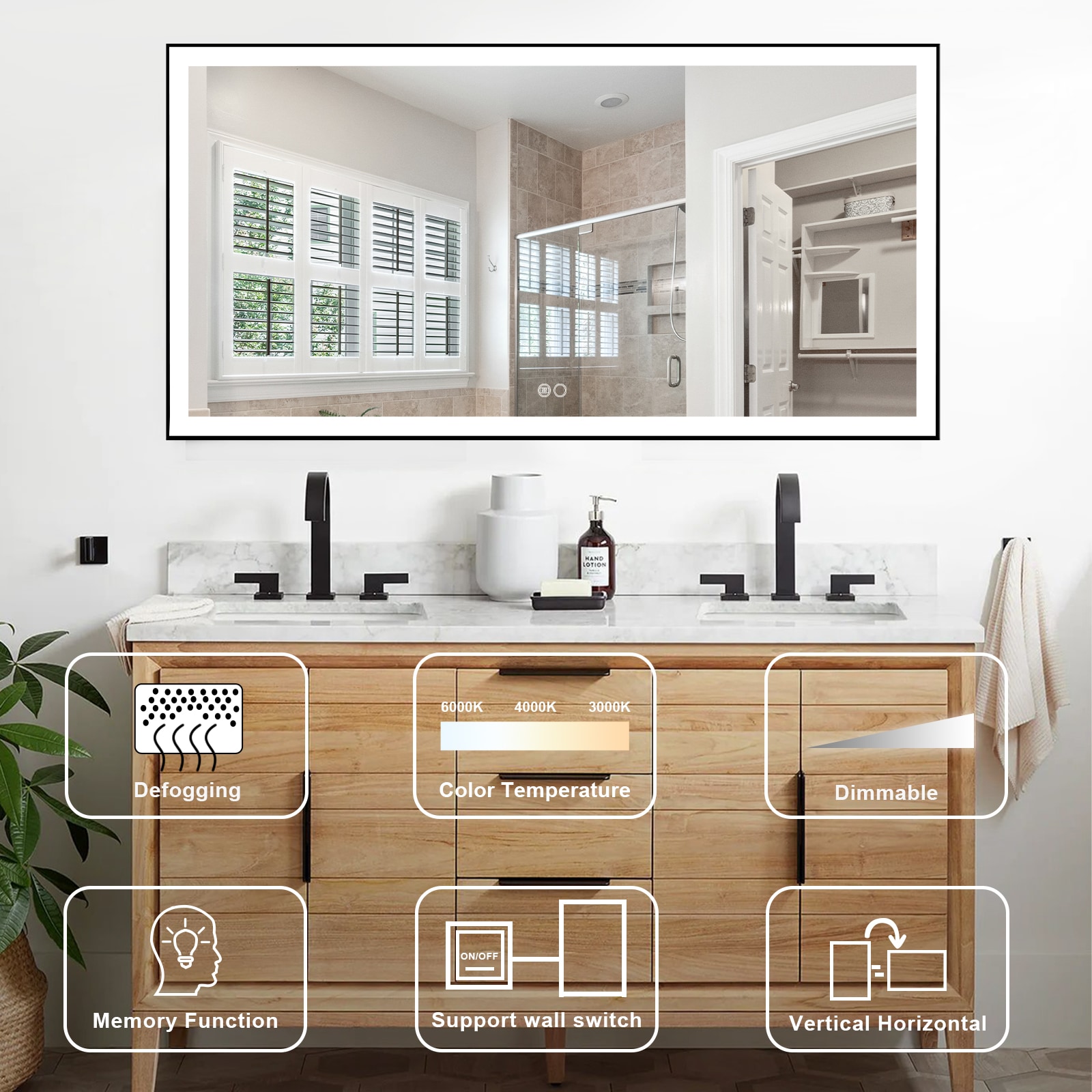 Forclover MEAM-5F6028MB Framed-Bath-Mirrors - View #3