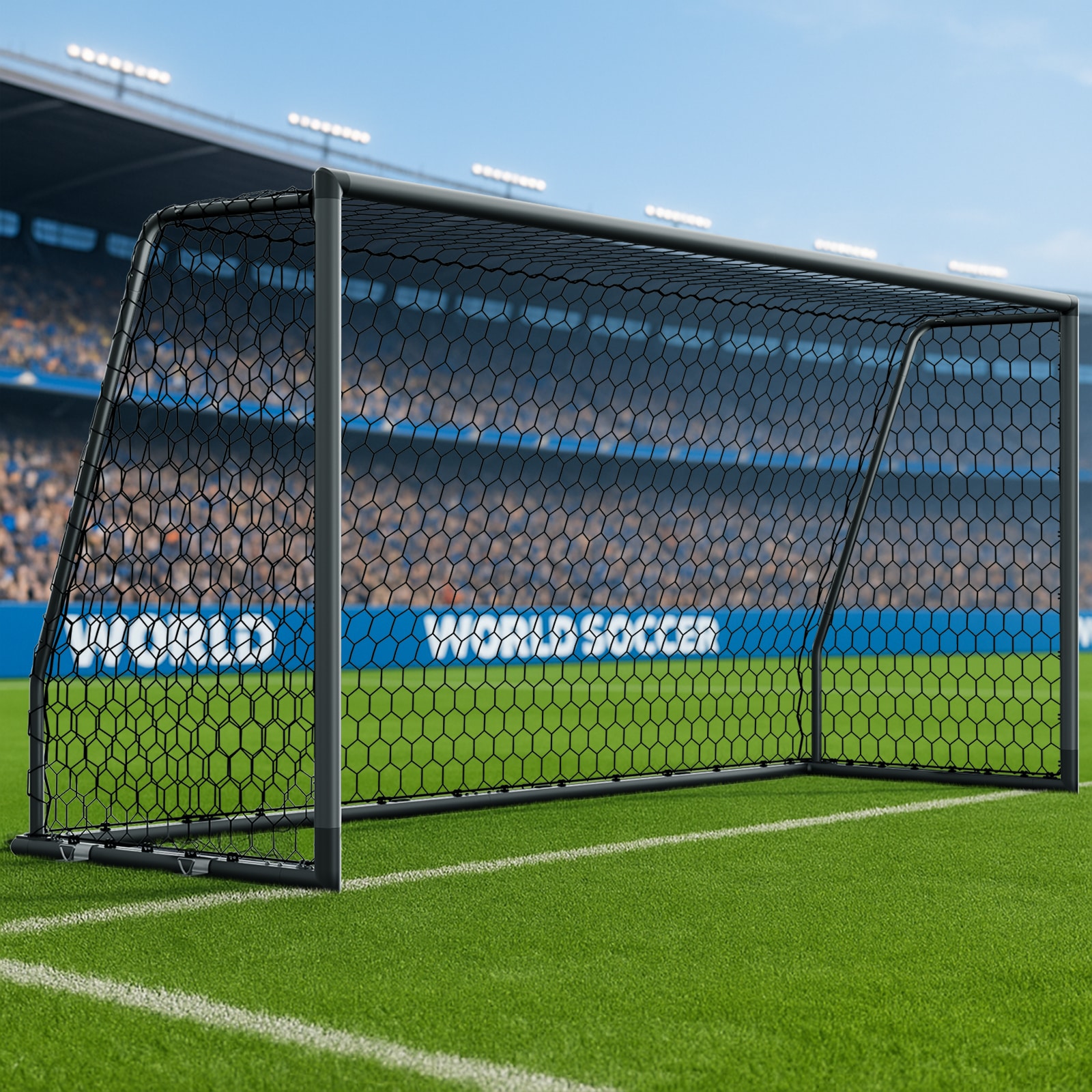 DOCRED  12x6 FT Aluminum Soccer Goal Rustproof All Weather Soccer Net for Youth and Adult Soccer Training Practice Outdoor Games