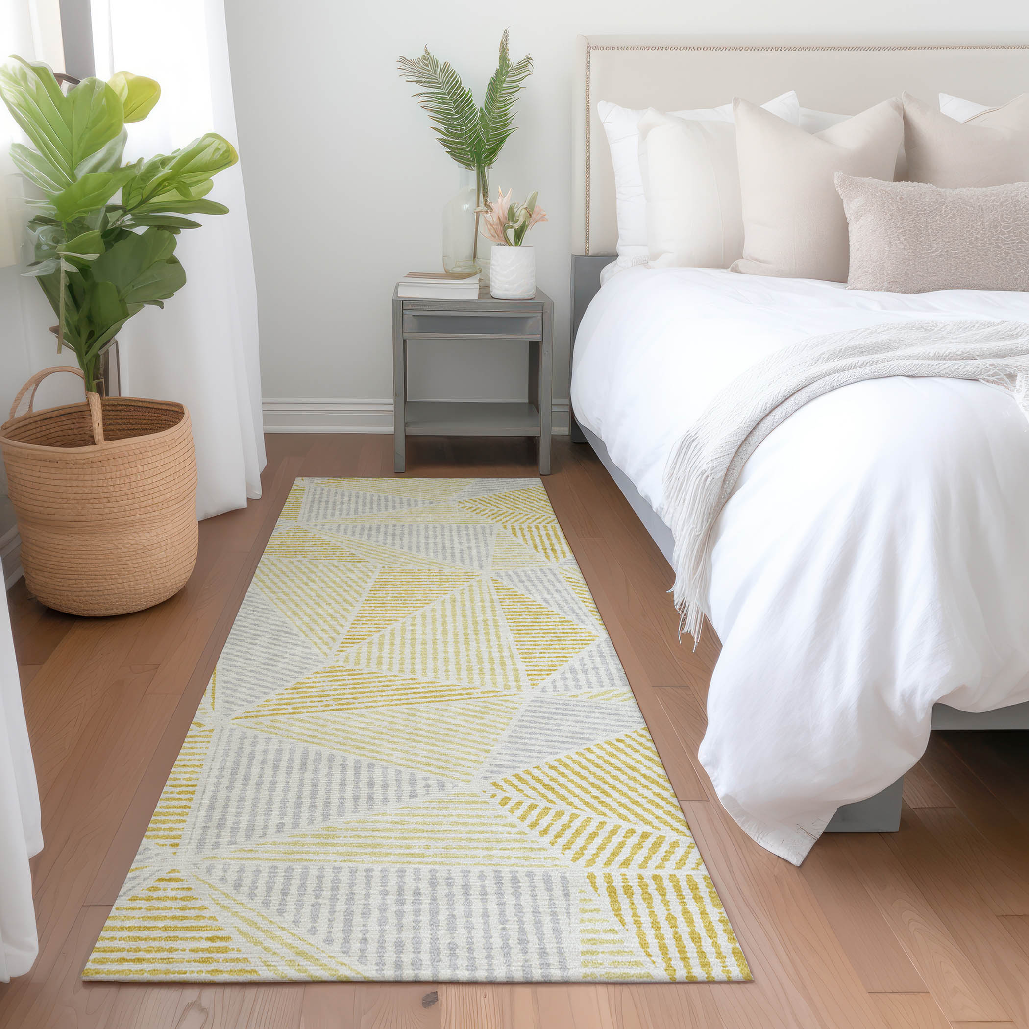 Addison Rugs ACN618GO2X8 Chantille ACN618GO 2 x 7 (ft) Polyester Gold Rectangular Indoor/Outdoor Abstract Machine washable Runner rug