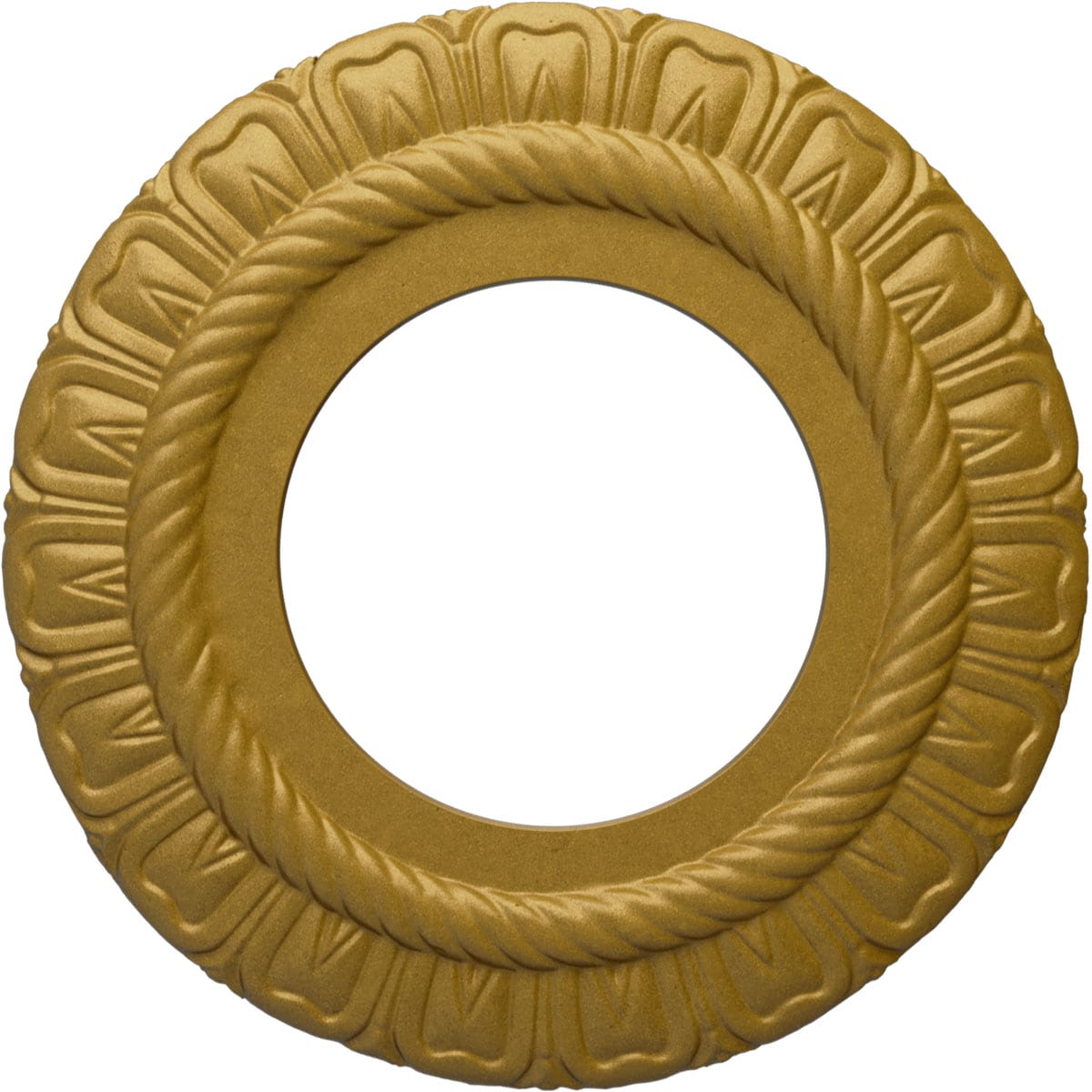 Ekena Millwork CM09CLPGS Claremont 9-in W x 9-in L Painted Pharaohs Gold Polyurethane Whole Ceiling Medallion