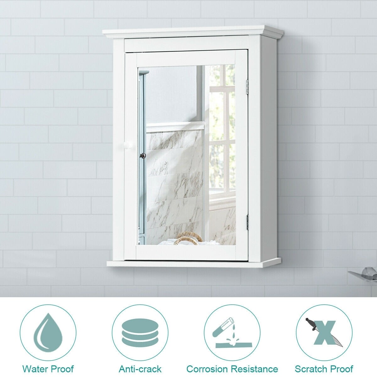 Forclover HYFE-59321WH Bathroom-Medicine-Cabinets - View #4
