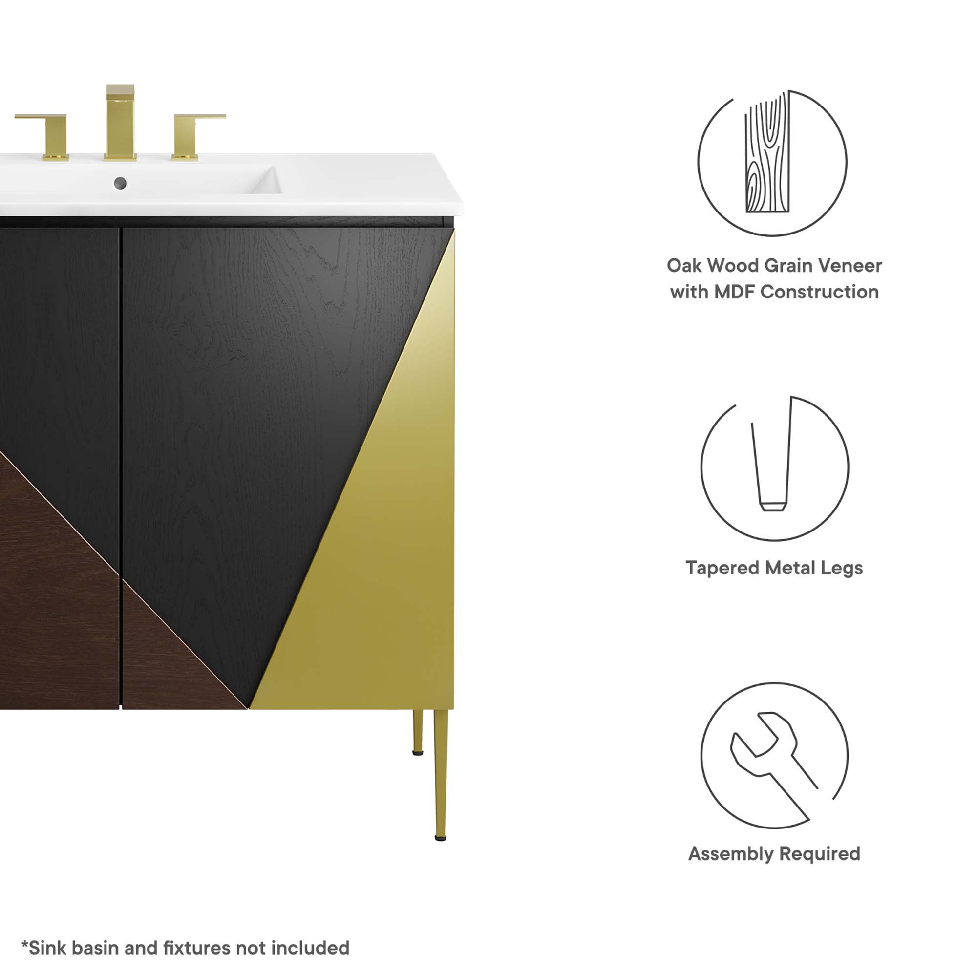 Modway EEI-6144-BLK-GLD vanities - View #2
