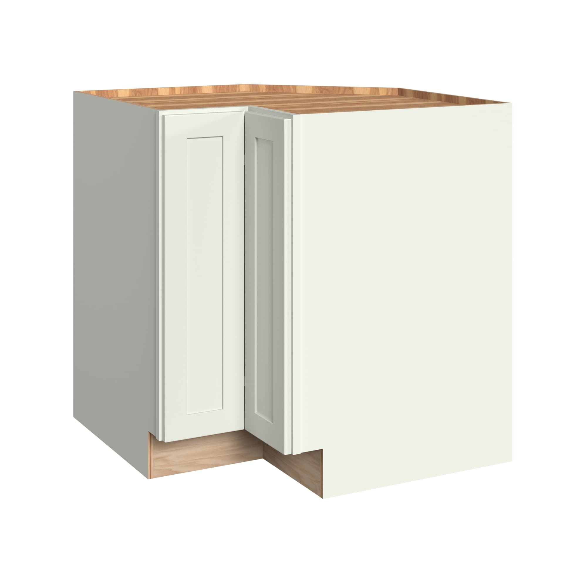 KraftMaid Momentum EZR33LG71 Deveron 33-in W x 34.5-in H x 24-in D Dove White L-shaped Corner base Fully assembled Plywood Cabinet Recessed Panel Shaker