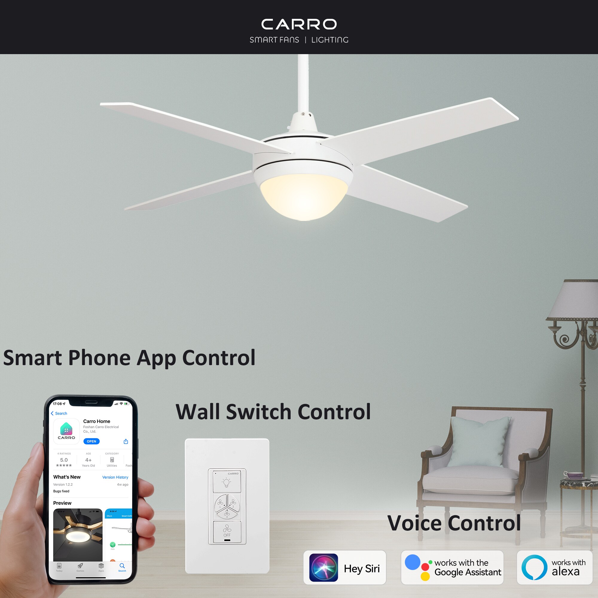 CARRO USA LWGS-524C-L11-W1-1 Ceiling-Fans - View #2