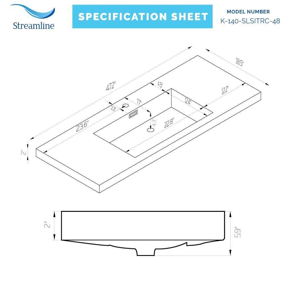 Streamline K-140-SLSITRC-48 Vanity-Tops - View #6