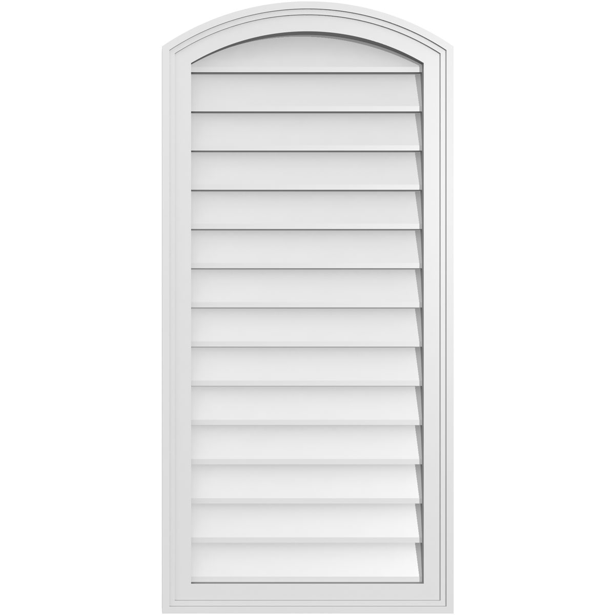 Ekena Millwork GVPAR20X4202SN 20-Inches x 42-Inches Off-white Round top PVC Gable Louver Vent