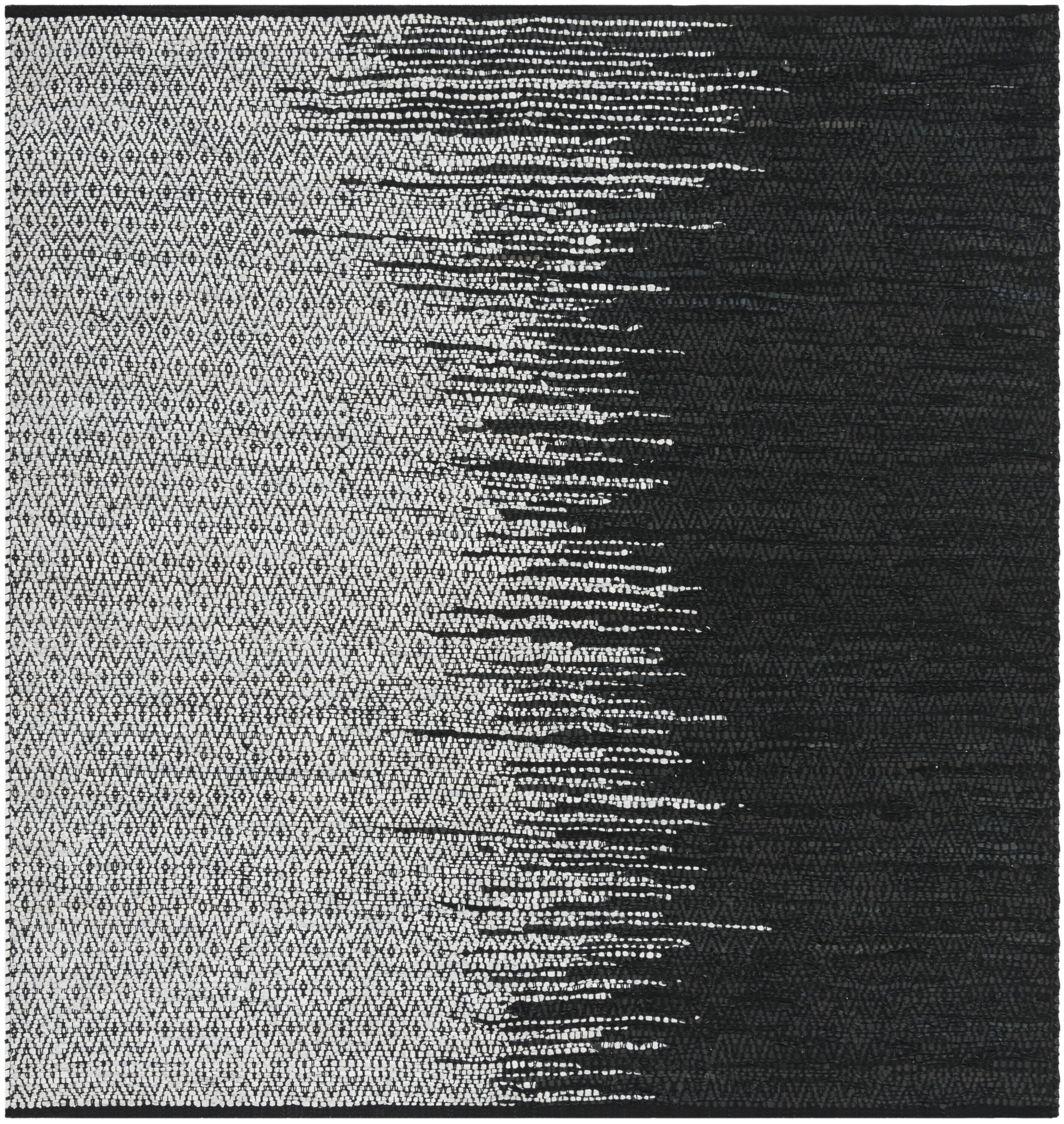 Safavieh VTL388C-6SQ Vintage Leather Shoshoni 6 x 6 (ft) Leather Light Gray/Black Square Indoor Ombre Coastal Area rug