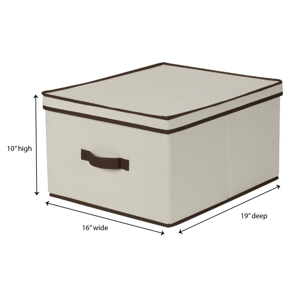 HOUSEHOLD ESSENTIALS 15 in. W x 8.75 in. H Hat Box with White Faux