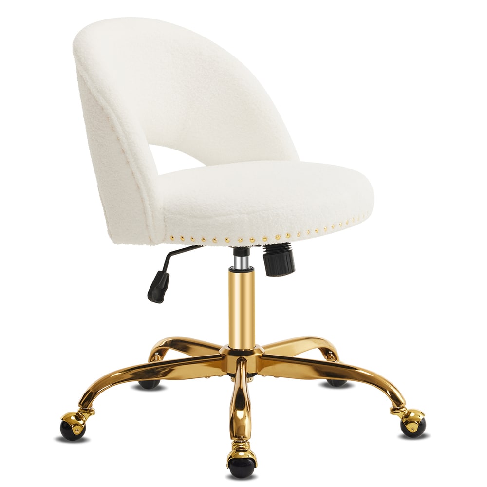 Outopee LO1G98000399 White Contemporary Ergonomic Adjustable Height Swivel Foam Desk Chair