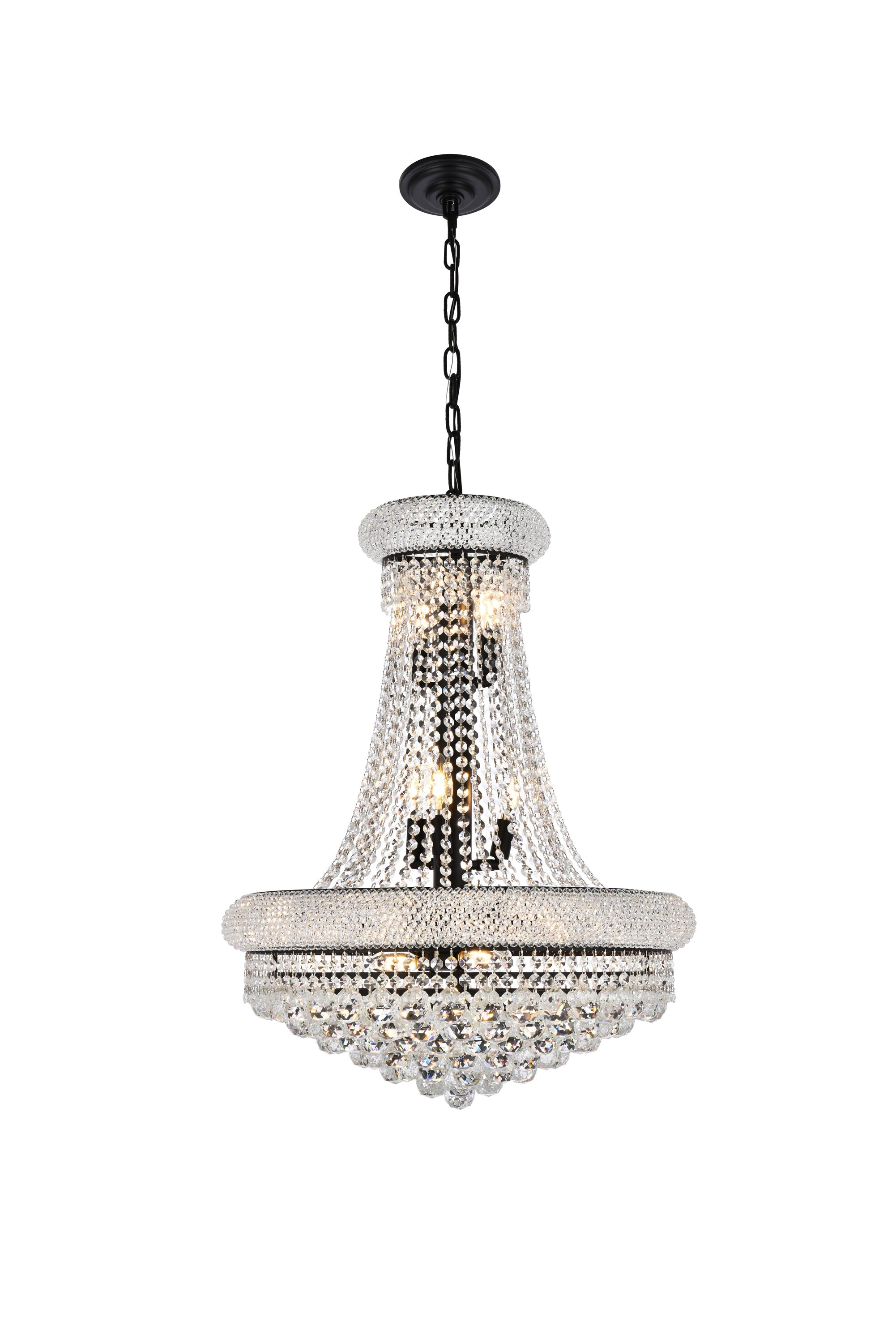 Primo Black and Crystal 14-Light Chandelier