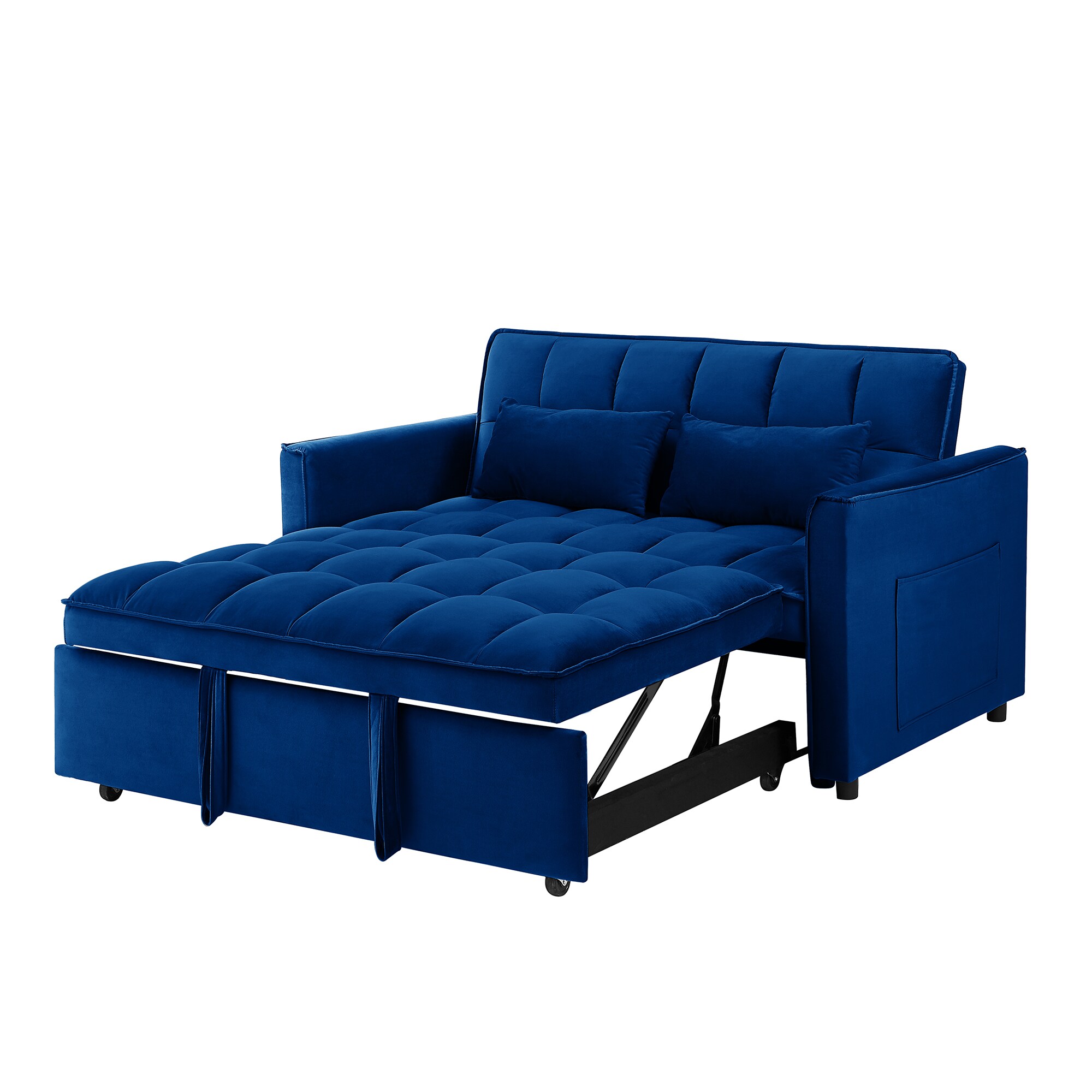 Bybafun YA3700447 55.2-Inches Modern Blue 2 -seater Reclining Sleeper