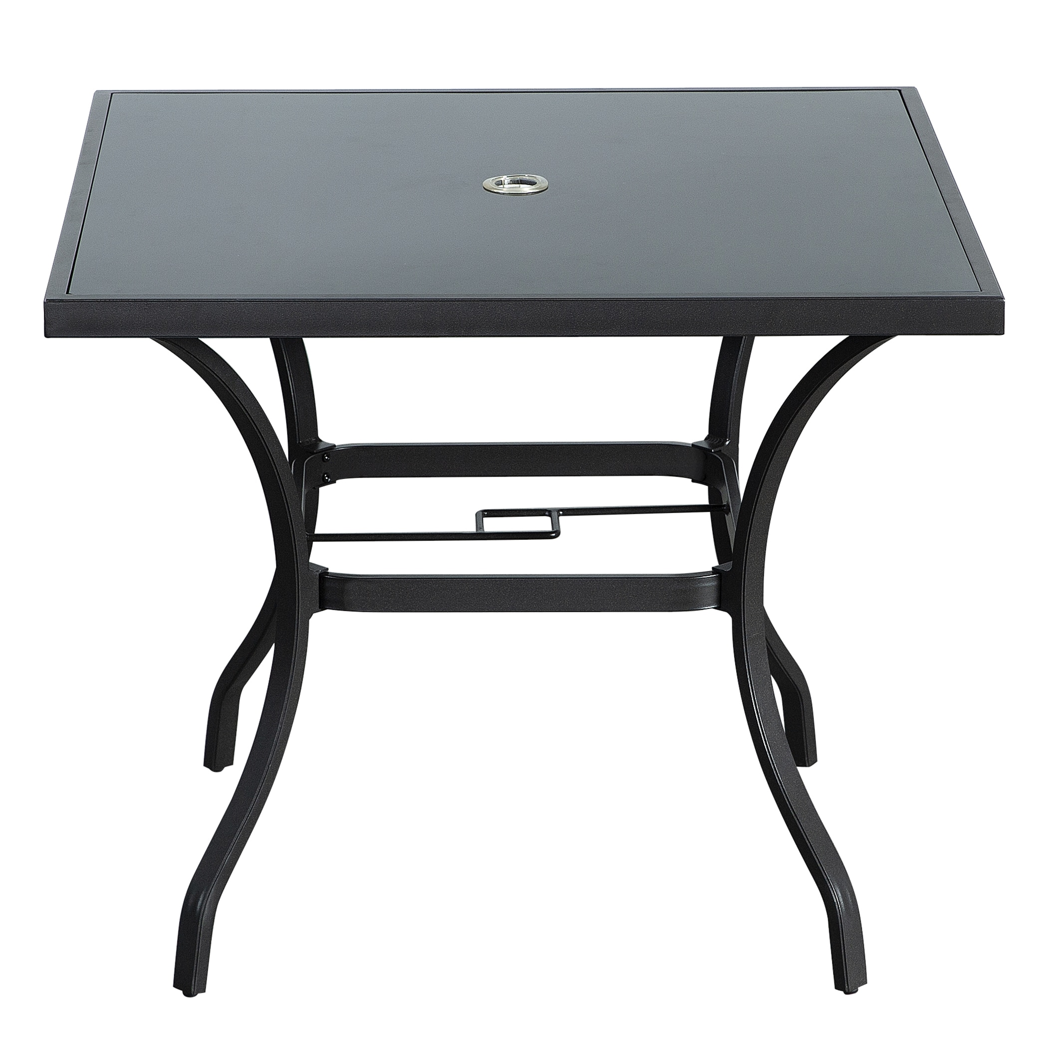 FOREST HOME FTPT03 Rectangle Outdoor Bistro Table 12-in W x 36.42-in L with Umbrella Hole