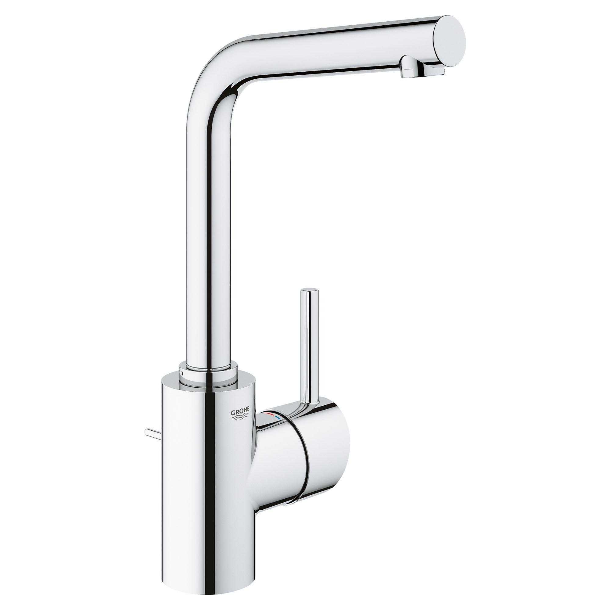 GROHE 23737002 Starlight Chrome Single hole 1-handle Swivel Residential Handle Bathroom Sink Faucet with Drain