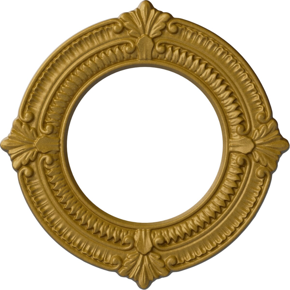 Ekena Millwork CM11BNPGS Benson 11.125-in W x 11.125-in L Painted Pharaohs Gold Polyurethane Whole Ceiling Medallion