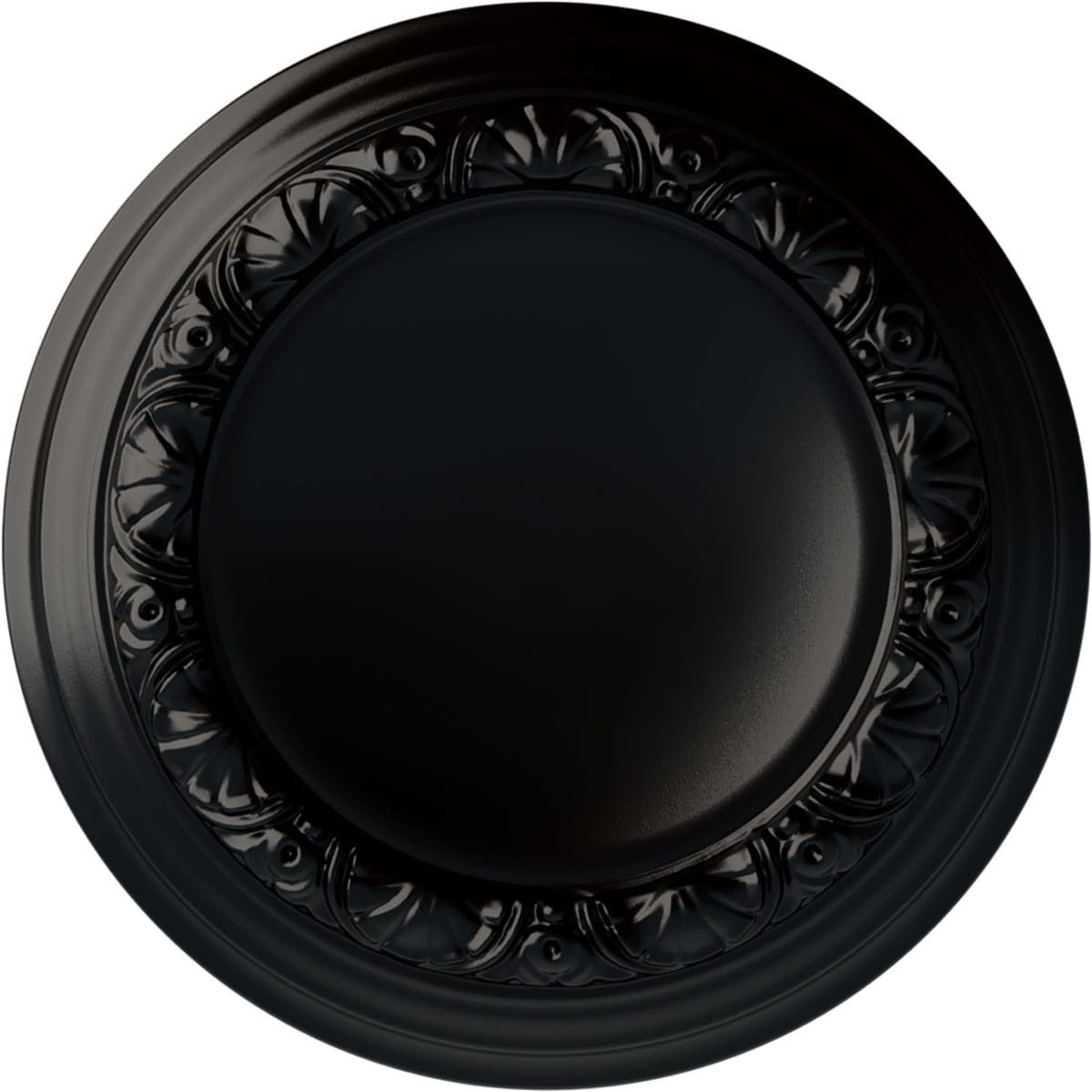 Ekena Millwork CM12CABLF Carlsbad 12.5-in W x 12.5-in L Painted Jet Black Polyurethane Whole Ceiling Medallion