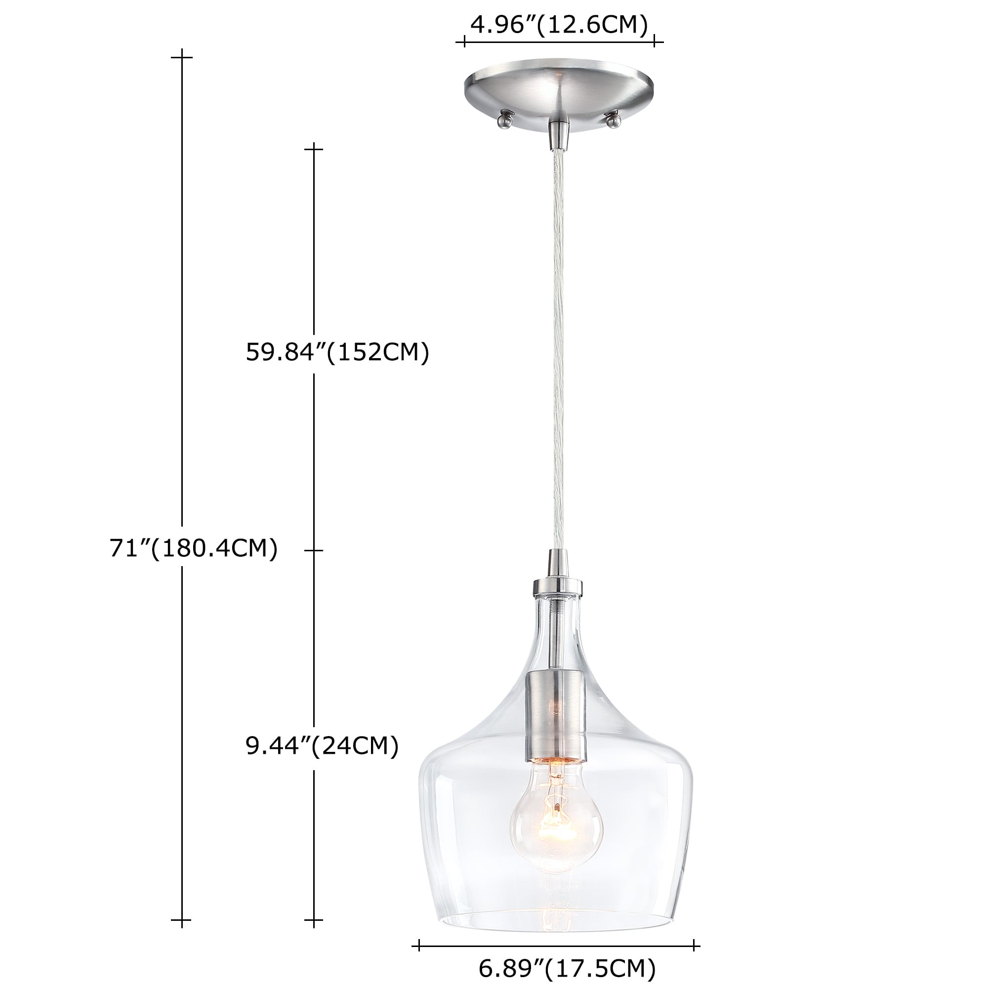 Hukoro 3-Pack 3-Light Brushed Nickel Modern/Contemporary Clear Glass ...