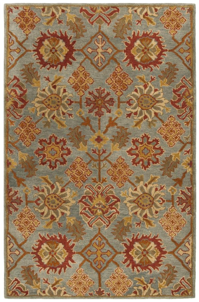Safavieh HG420H-5 Heritage Sikar 5 x 8 (ft) Tufted Wool Charcoal/Multi Rectangular Indoor Floral/Botanical Oriental Area rug