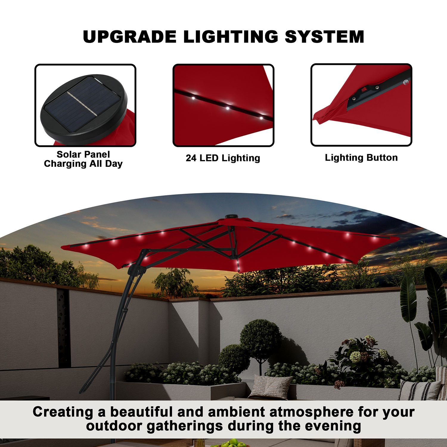 Clihome CL0104QDYGL10RD Umbrellas-2 - View #8