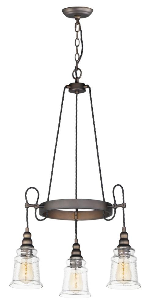 Maxim Lighting 21573HMOI Revival 3 -Light Oil-rubbed Bronze Transitional For Use in Bedrooms, Dining Rooms, Foyers, Kitchens, Living Rooms Chandelier