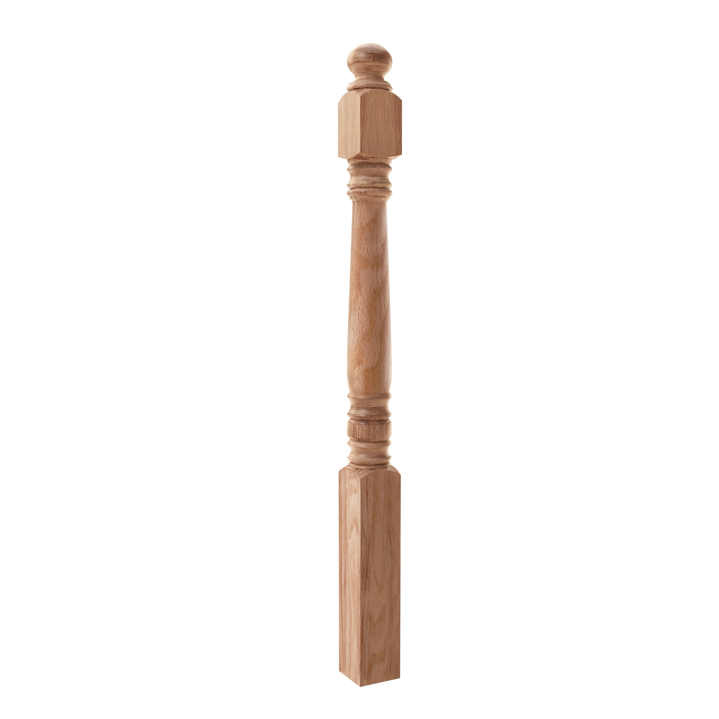 Crown Heritage Hampton 3.5-in x 48-in Unfinished Red oak Universal Stair Newel Post #44145008