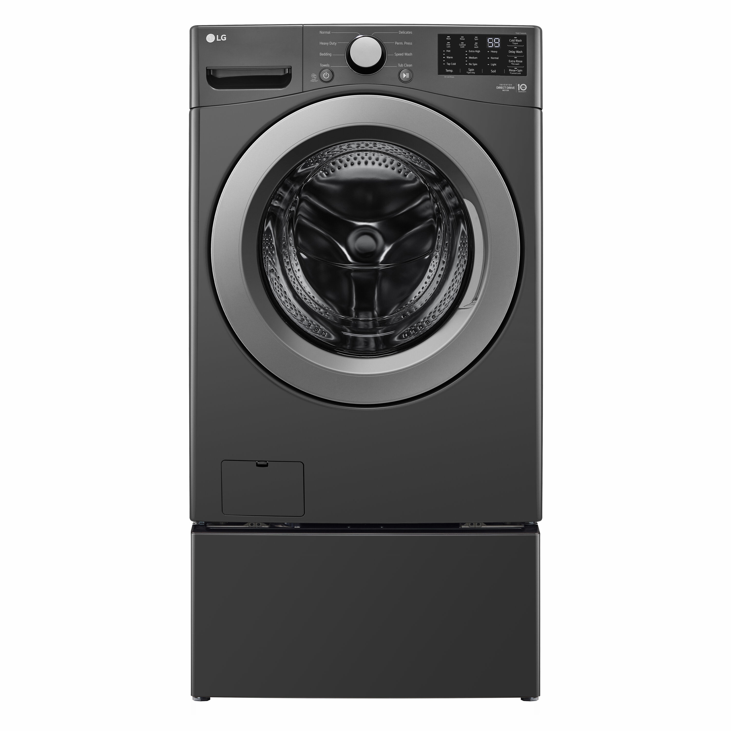 LG 6 Motion Technology 5-cu ft Stackable Front-Load Washer (Middle Black)  ENERGY STAR