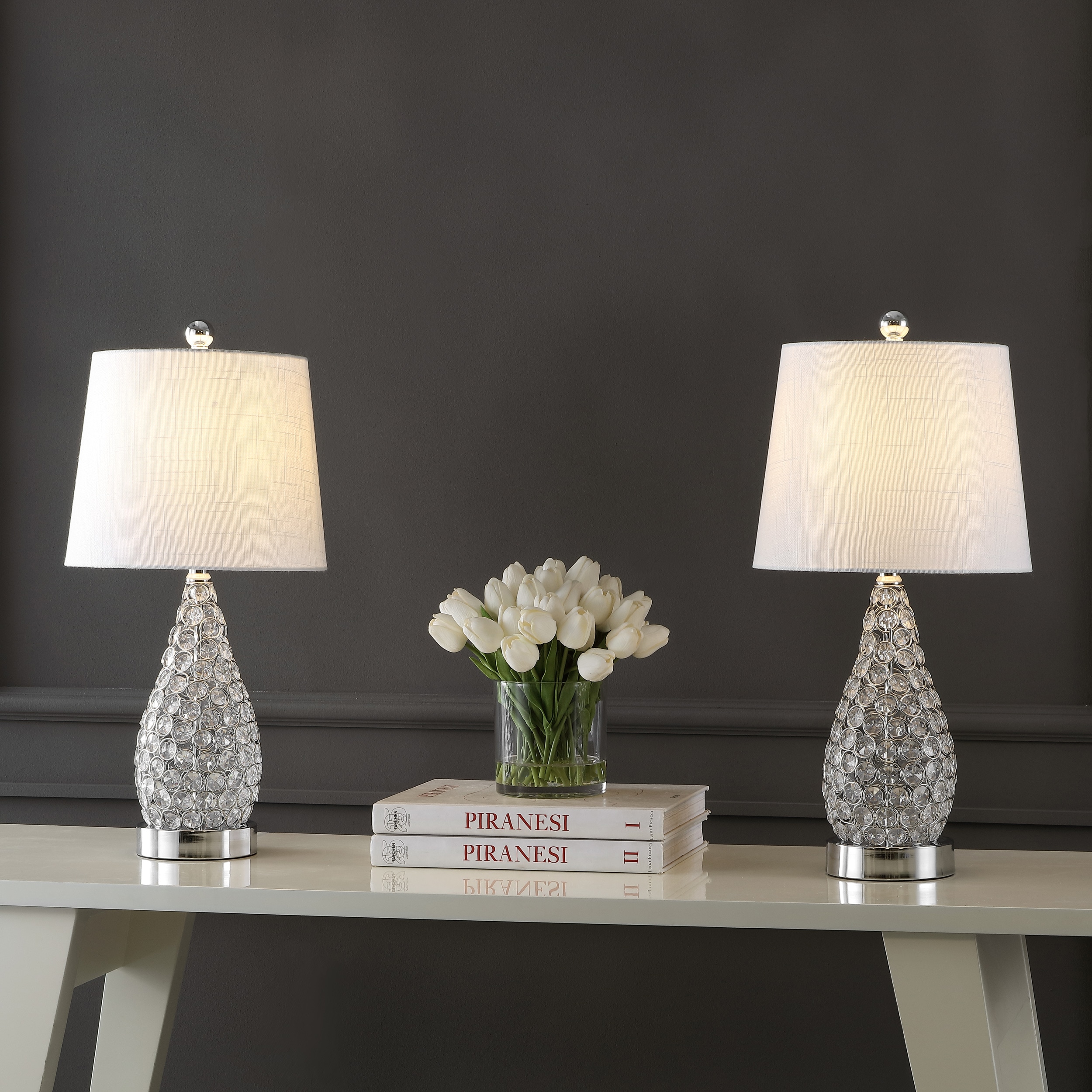 Lily Iron with USB Charging Port Contempora Clear Lamps & Lamp Shades ...