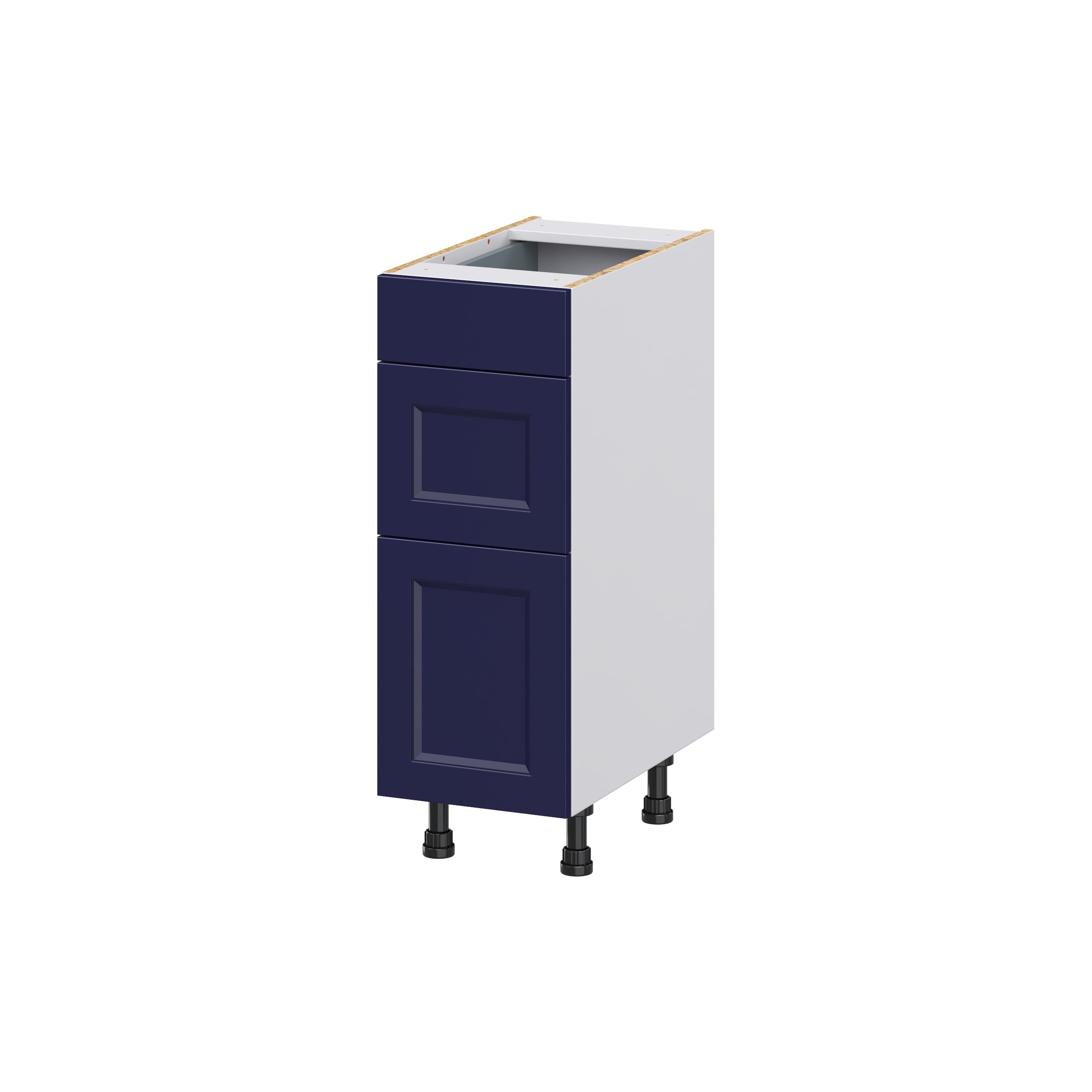 Hugo&Borg Lorette 12-in W x 34.5-in H x 21-in D Navy Blue 3-Drawer Base Fully Assembled Cabinet (Recessed Panel Style)