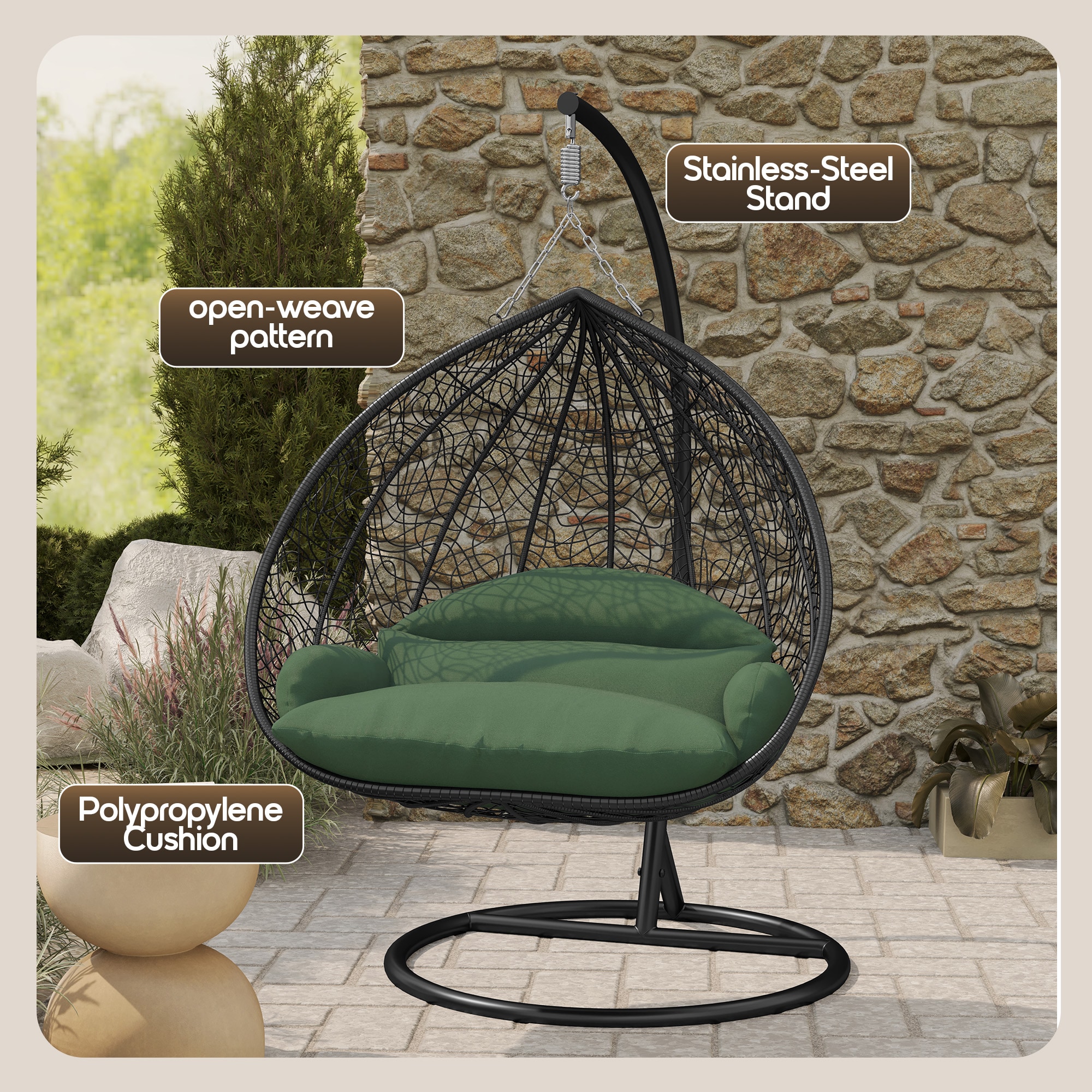 Leisuremod RSCBL-57DG Patio-Chairs - View #2