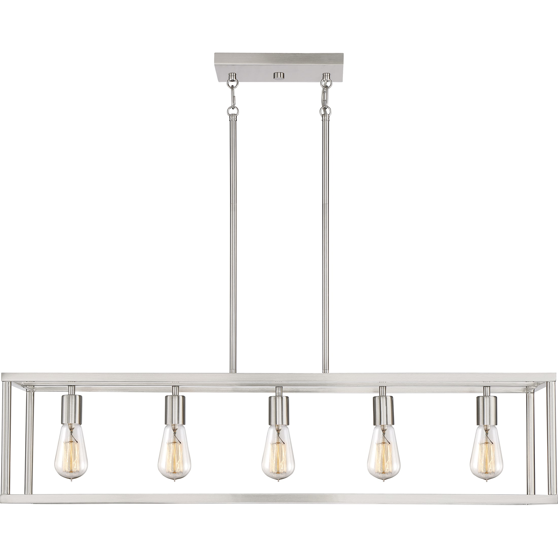 New Harbor 38" Transitional Brushed Nickel 5-Light Chandelier