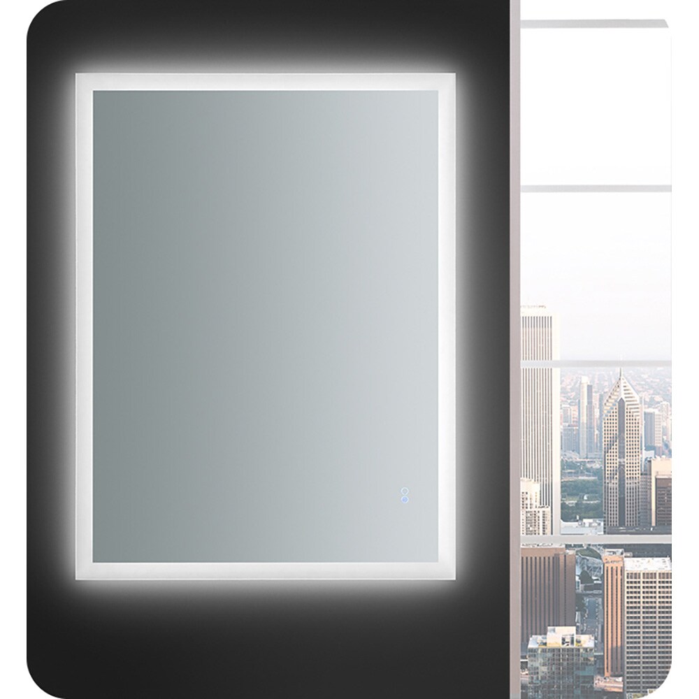 Sleek 48"x36" Frameless Bathroom Vanity Mirror with LED Halo & Fog-Free Technology