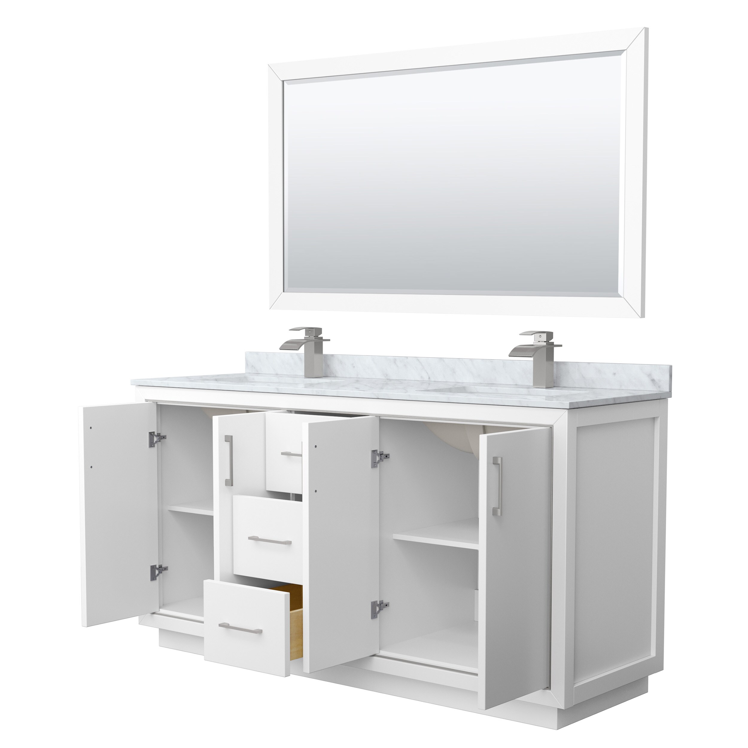 Wyndham Collection WCF111166DWHCMUNSM58 Bath-Vanity-Combo - View #2