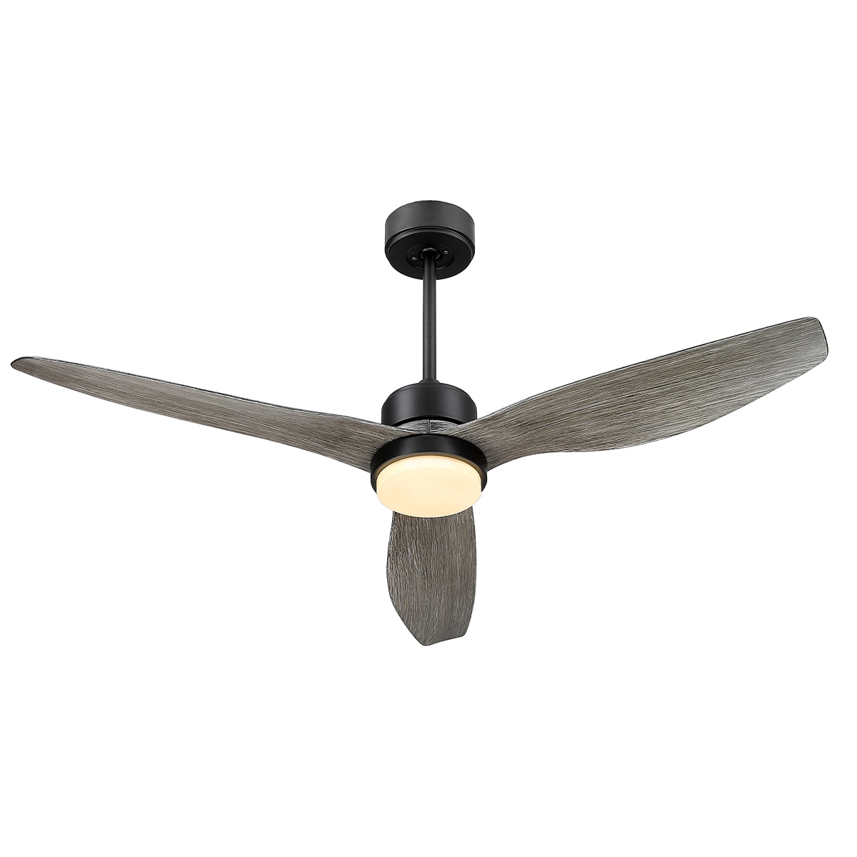 WELLFOR WBYJ359GR 52-Inches Gray with Indoor Downrod mount Standard Ceiling Fan With Light and Remote ( 3 -Blade)