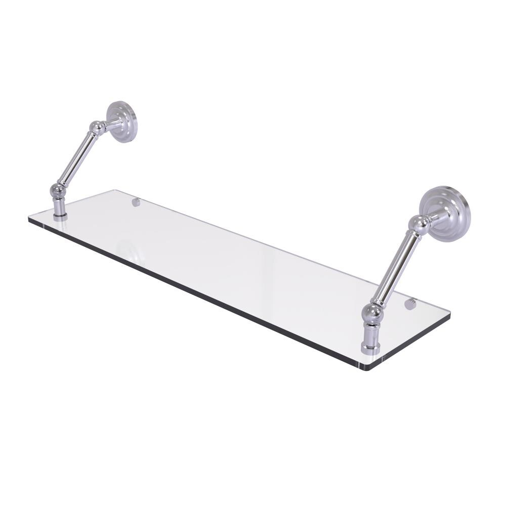 Allied Brass PQN-1-30-SCH Prestige Que New Satin Chrome Wall mount Bathroom Shelf ( 30-in x 8-in x 8-in )