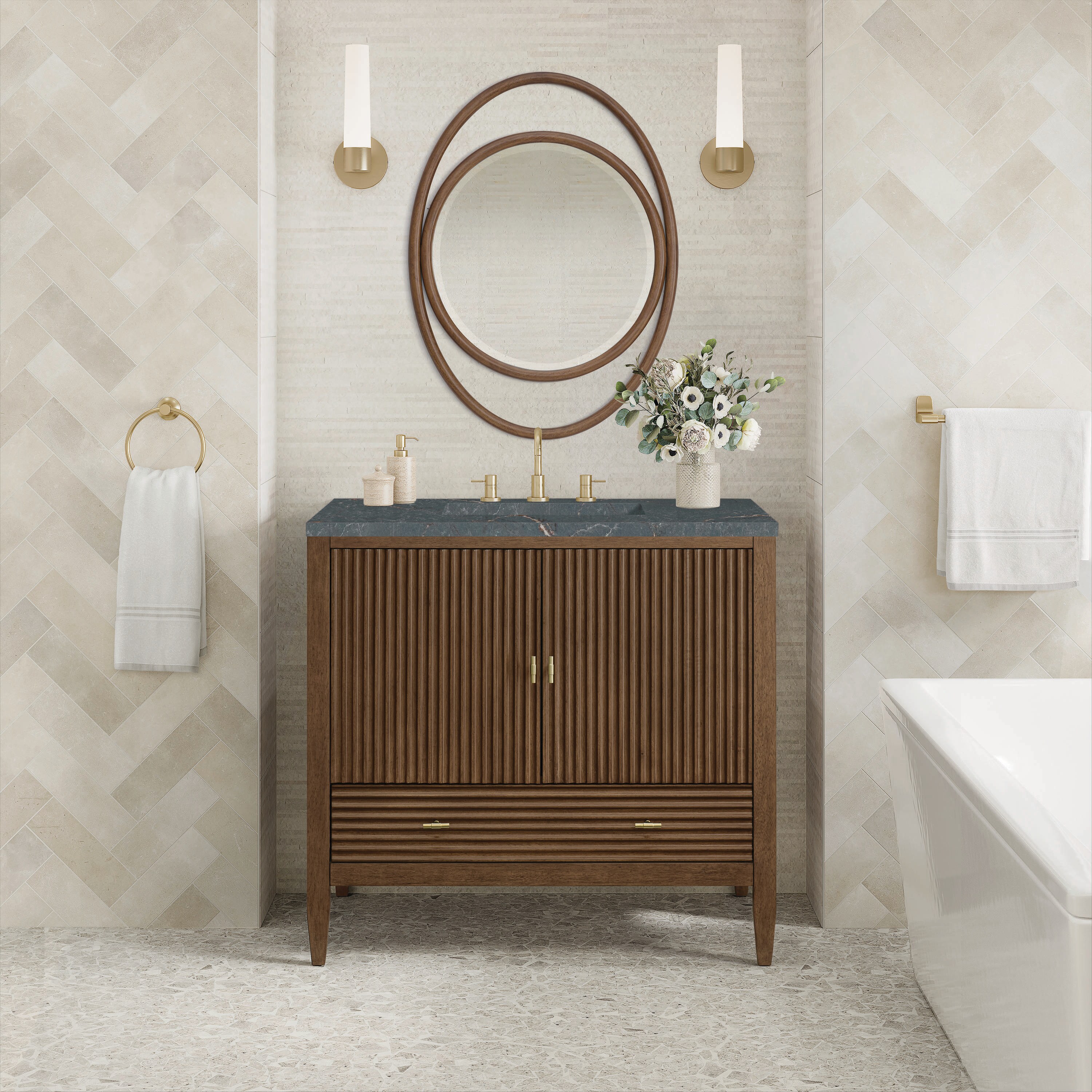 James Martin Vanities 485-V36-WLT-3PBL Bath-Vanity-Combo - View #2