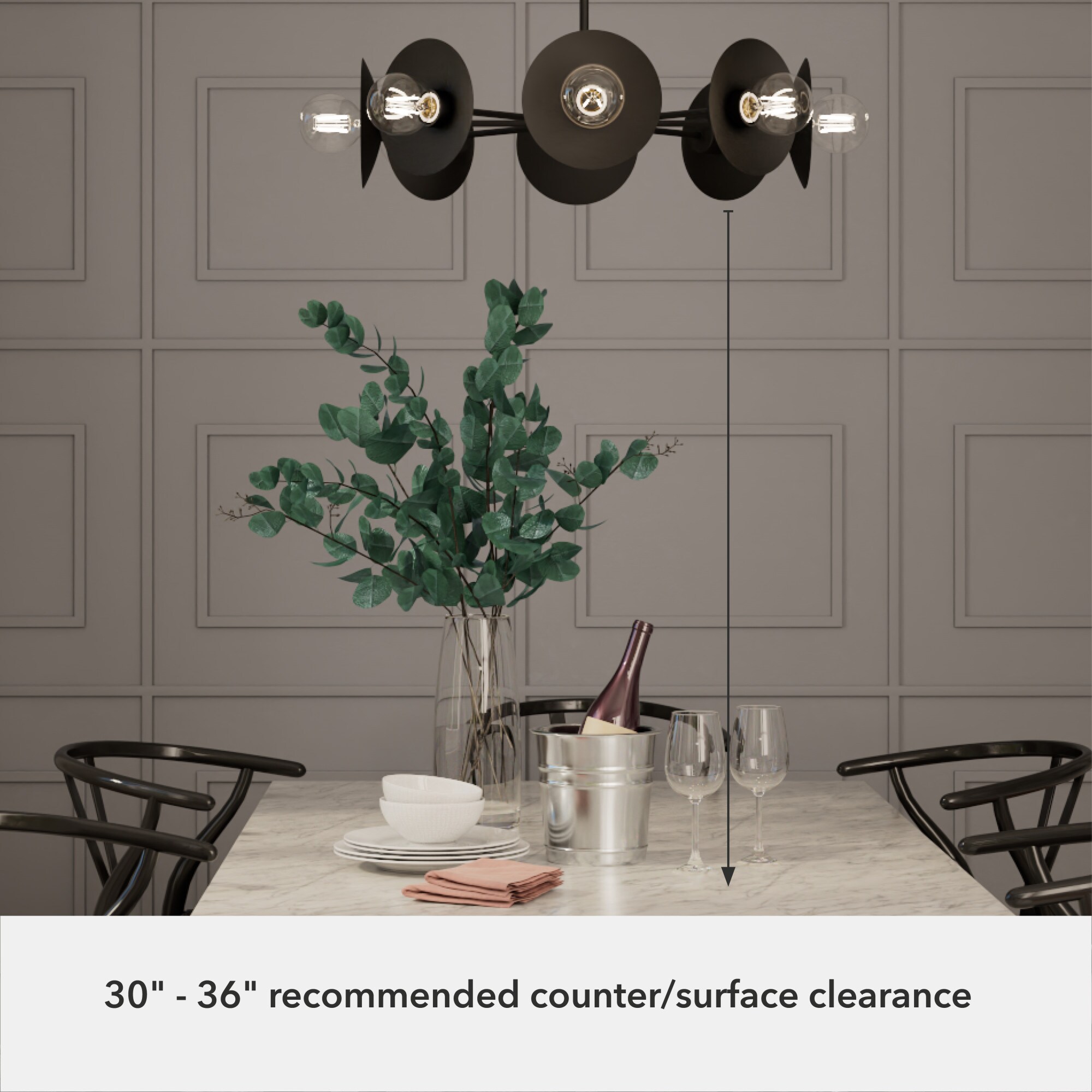 Fernando Matte Black 8-Light Sputnik Chandelier