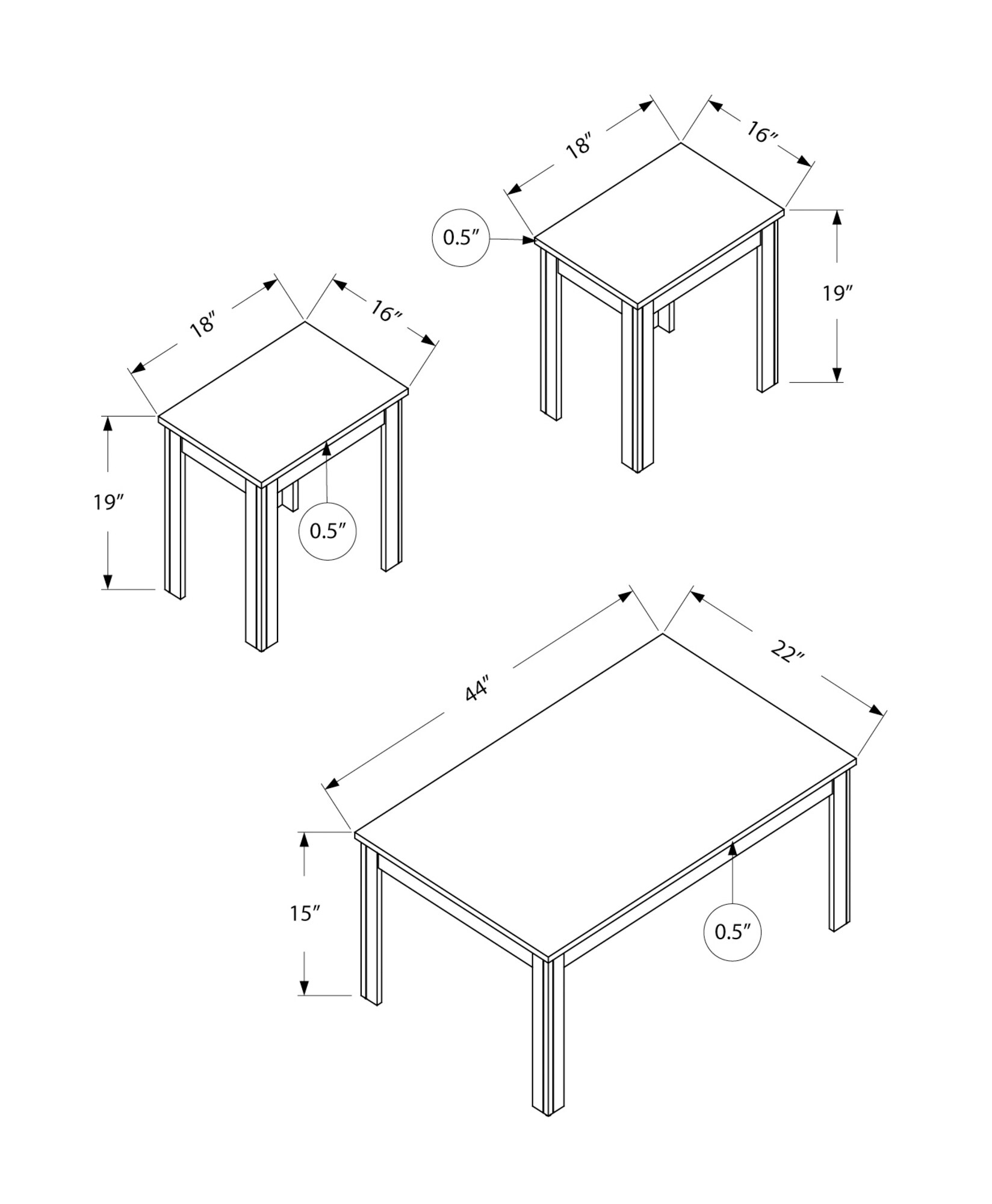 Blisstyle CFTB116 Coffee-Tables - View #4