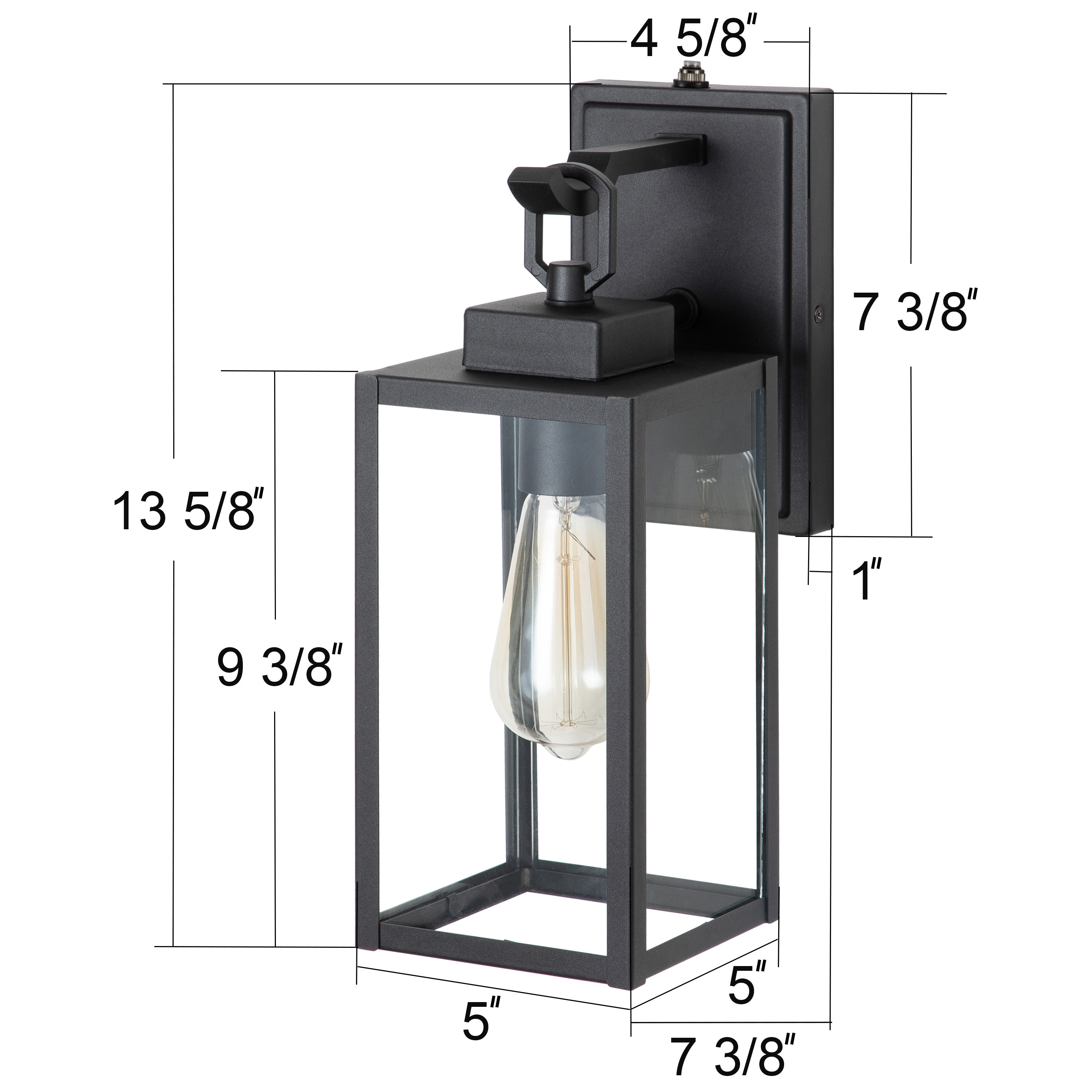 C Cattleya 1-Light 13.63-in Matte Black; Outdoor Wall Light in the